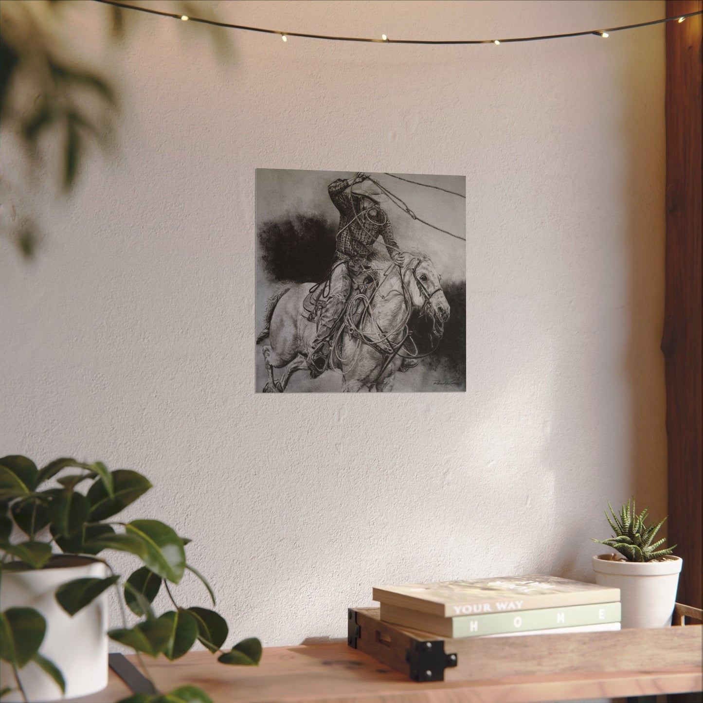Let it Fly, Rodeo Tie-down Roper Painting, Textured Matte Print