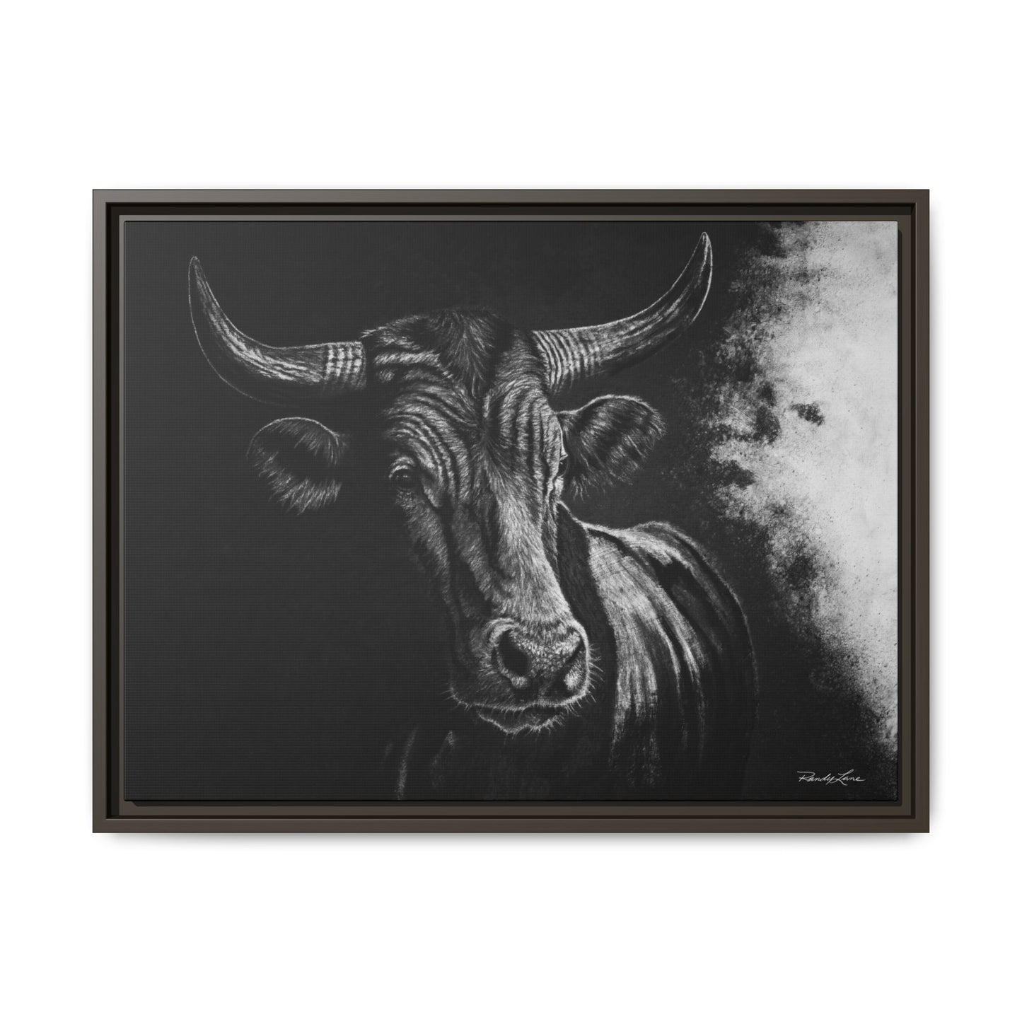 Stonebreaker. Bucking Bull Framed Stretch Matte Canvas Print