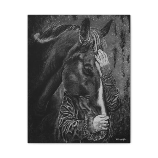 Secrets. Horse Lover's Stretched Matte Canvas Art Print