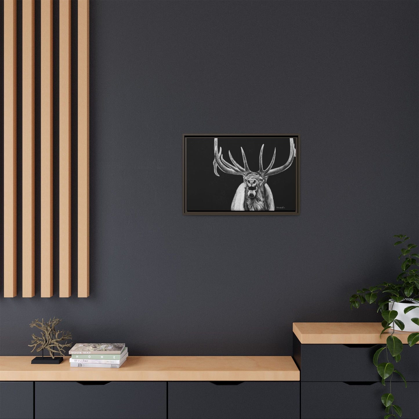 Heavy is the Crown, Elk Matte Canvas Print, Framed (Multi-color)