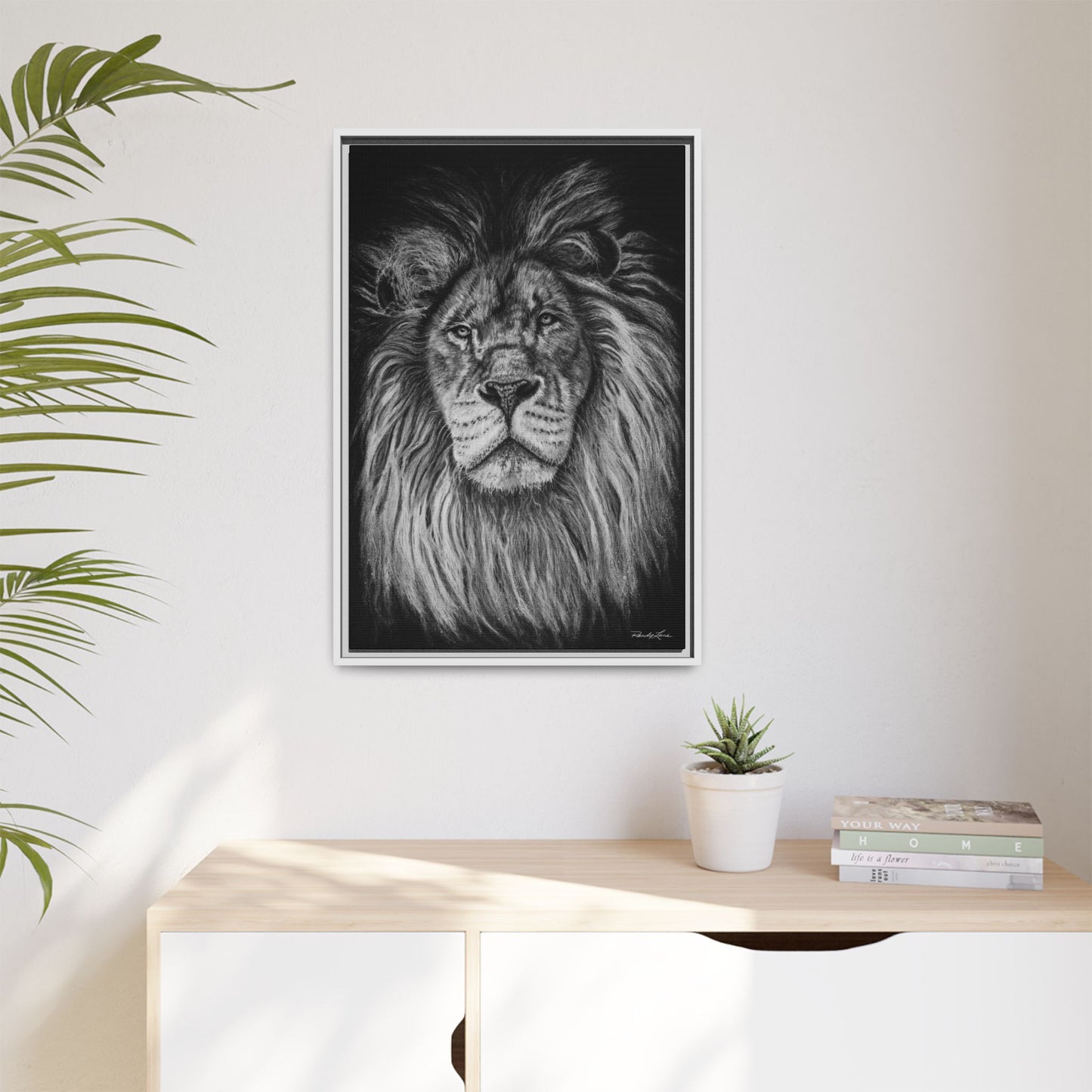 The Mane Event, Matte Canvas Lion Prints, Framed (Multi-color)