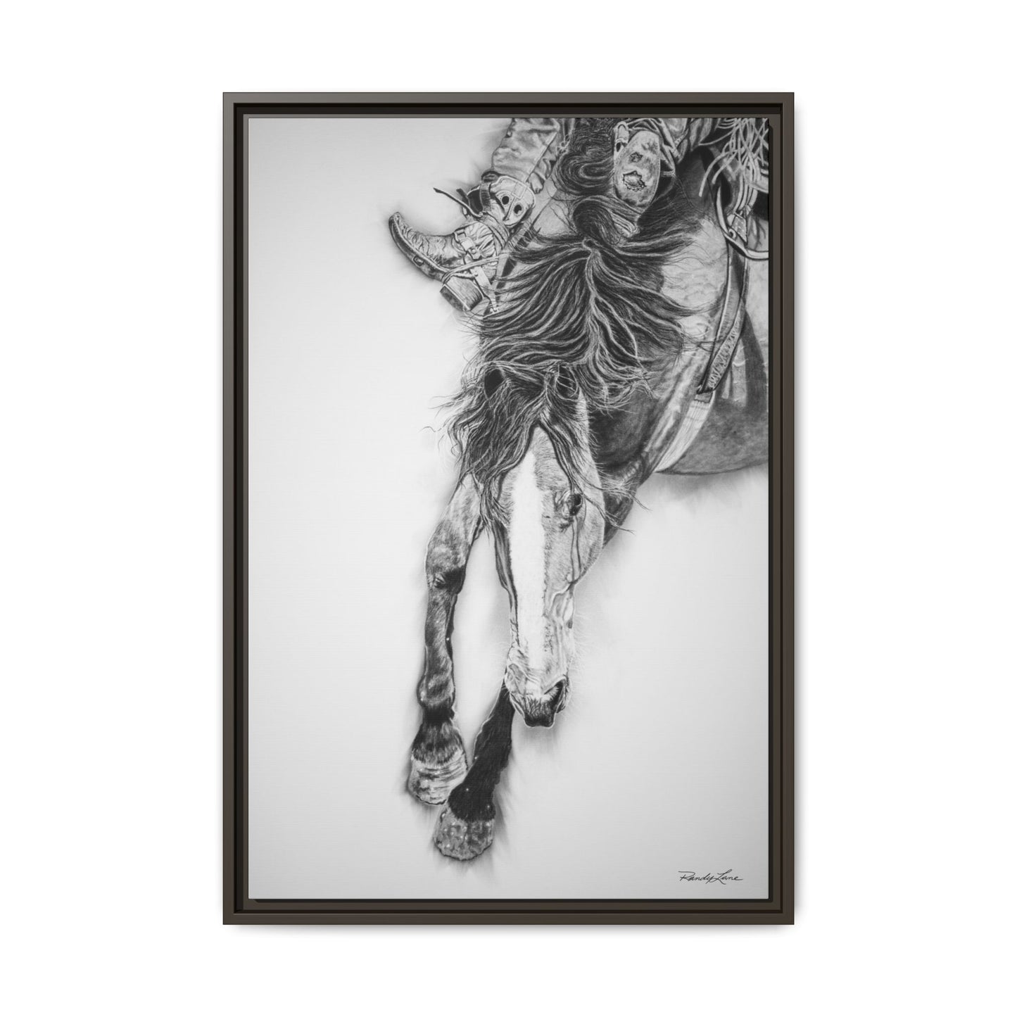 Crazy 8. Framed Stretched Matte Canvas Rodeo Art Print