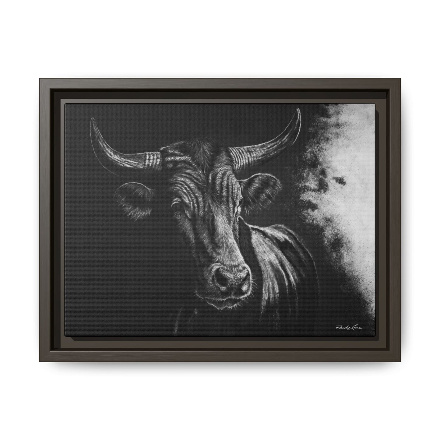 Stonebreaker. Bucking Bull Framed Stretch Matte Canvas Print