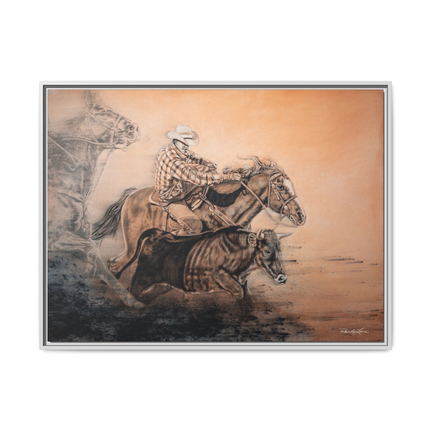 Get Some. Bulldogging Framed Stretched Matte Canvas Print