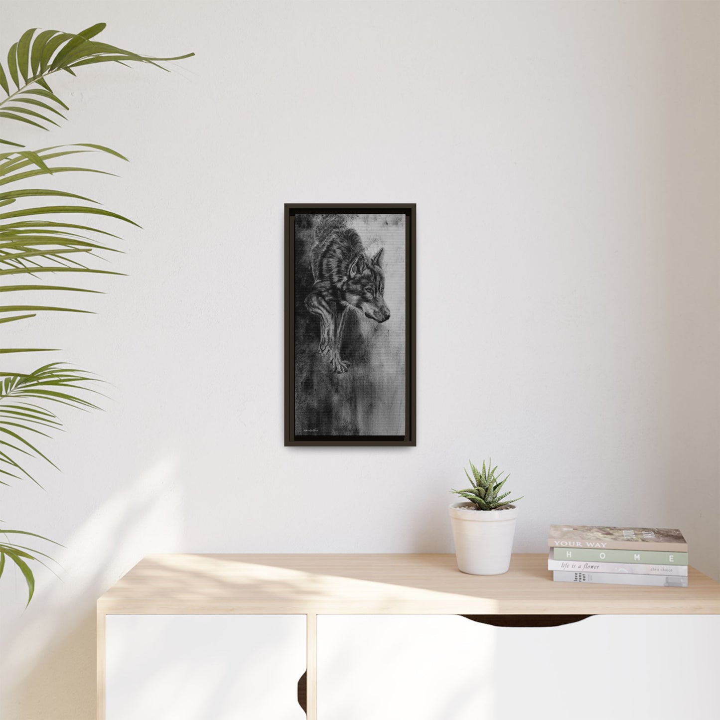 Specter, Wolf Portrait Framed Matte Canvas Wall Art