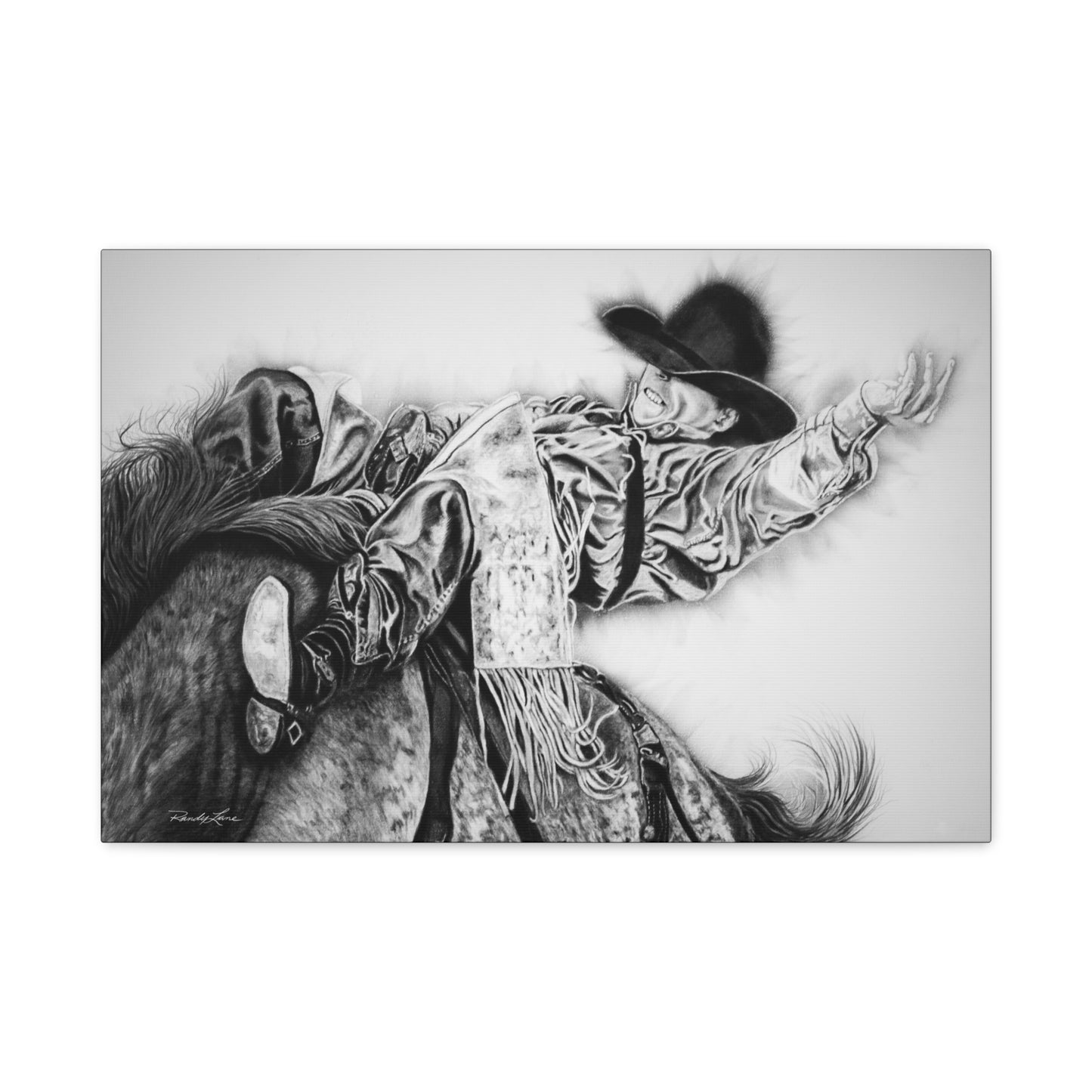 Go Time. Stretched Matte Canvas Rodeo Art