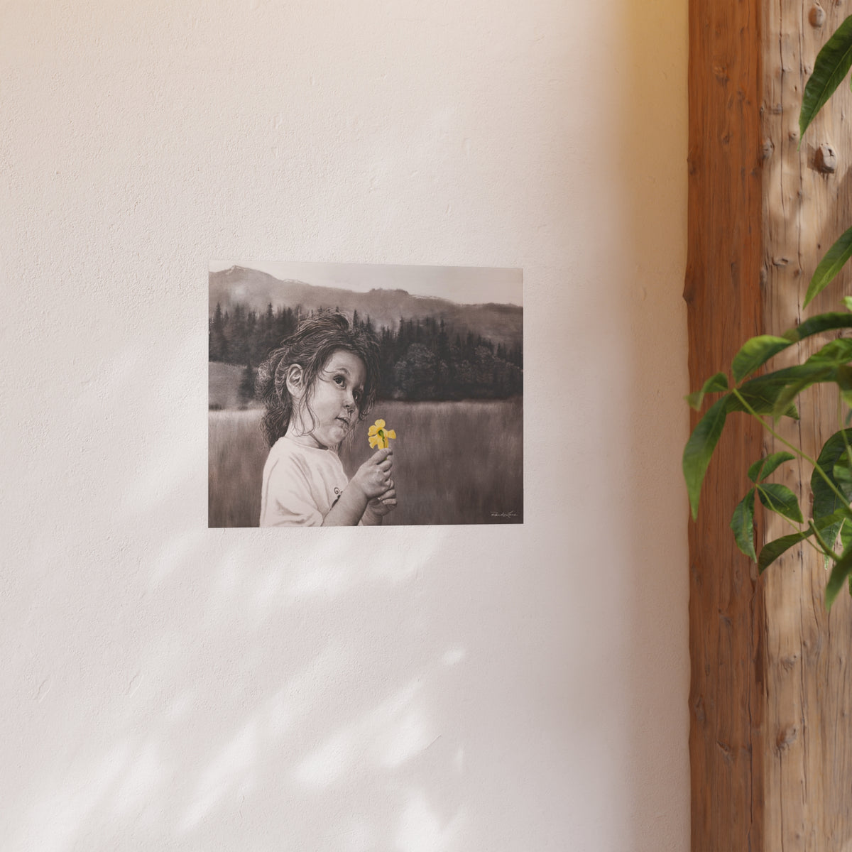 Hope, Child with Daffodil Fine Art Print (Style Satin or Archival Matte)