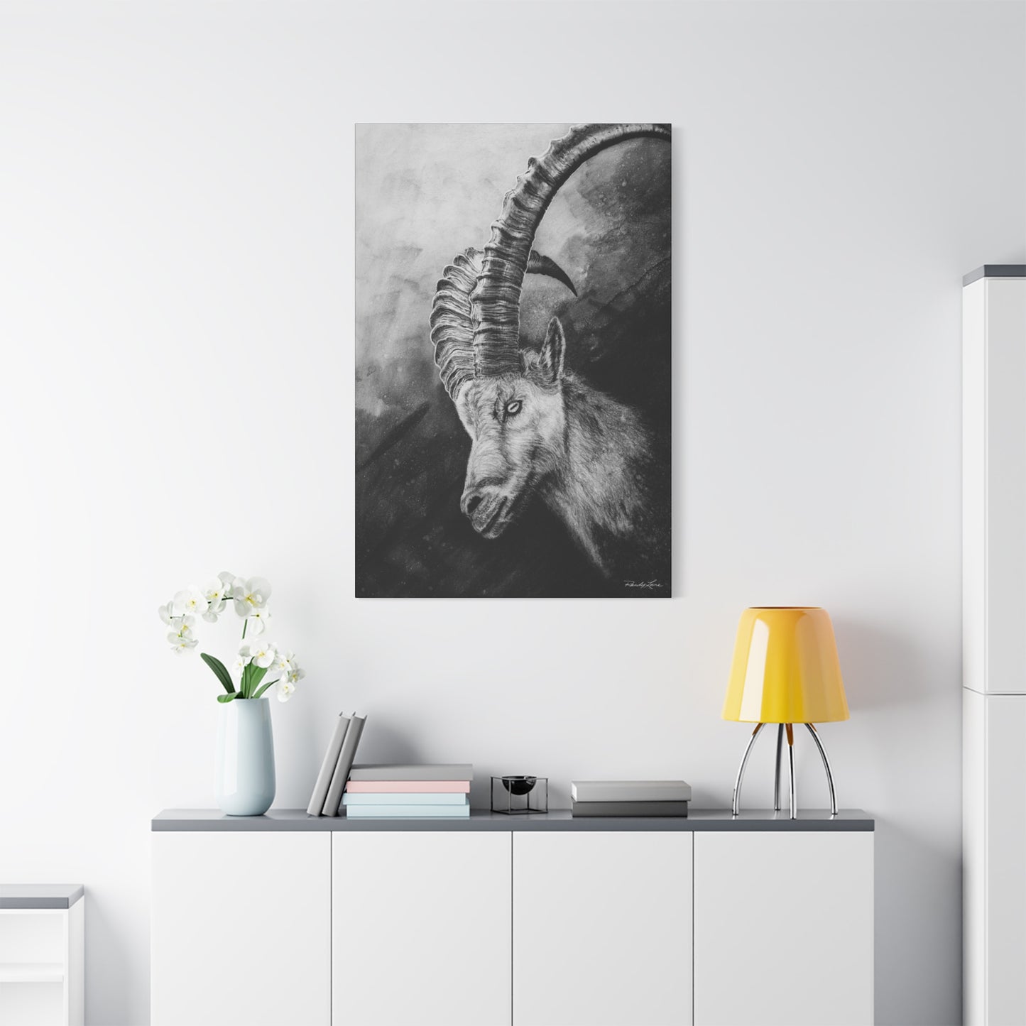 Apex, Alpine Mountain Goat Canvas Art, Stretched Wall Decor