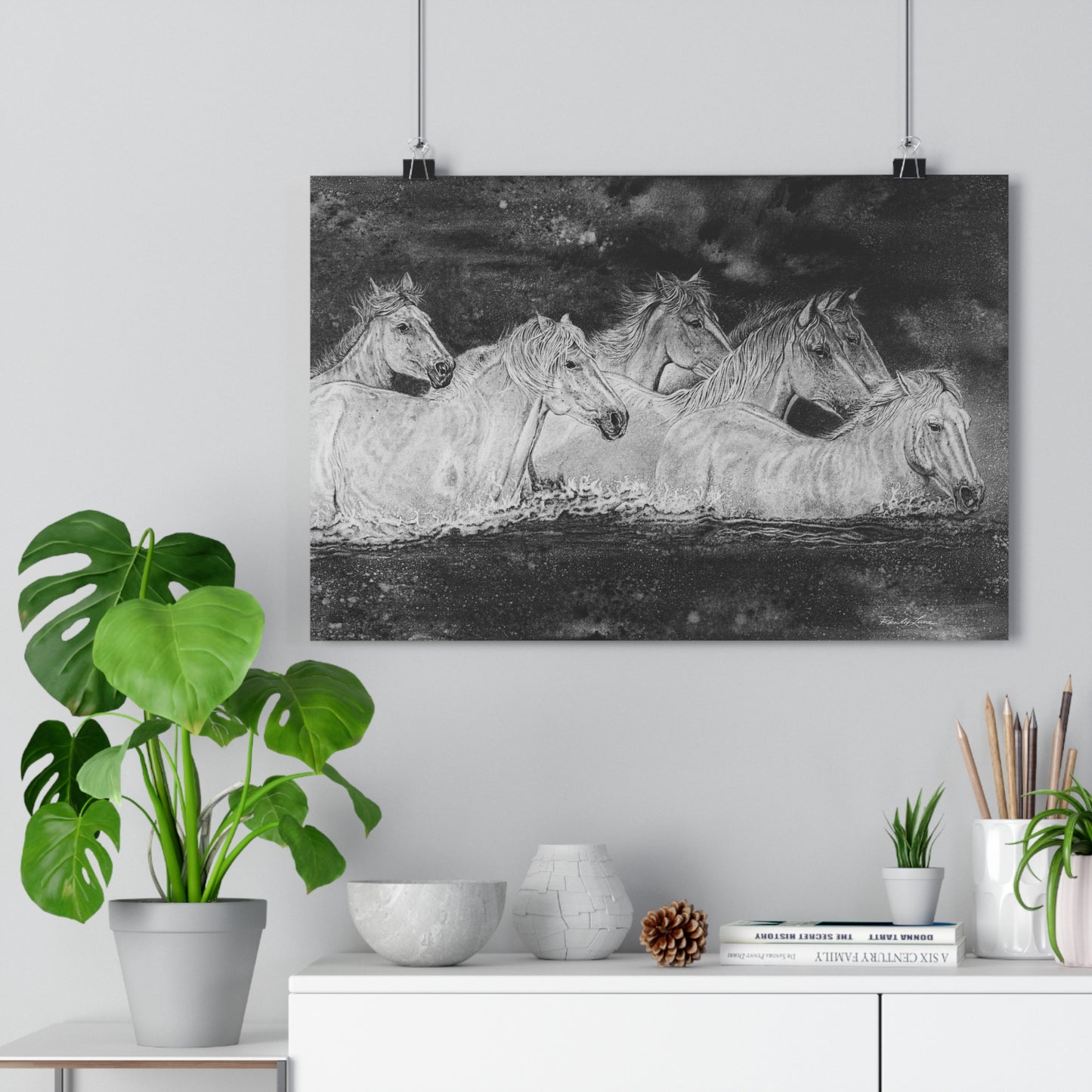 Night Swim, Horse Theme Giclée Art Print