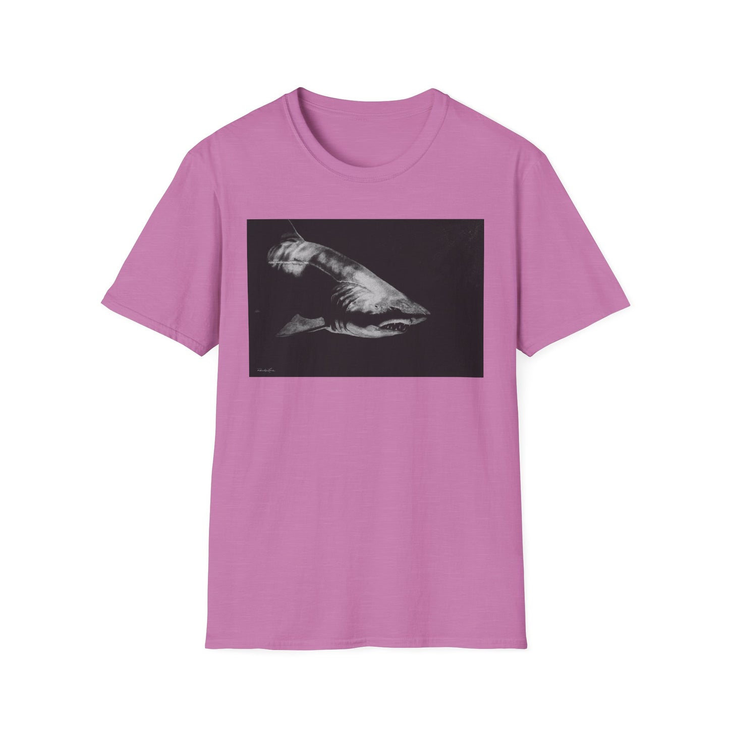Below, Shark theme Unisex Soft T-Shirt