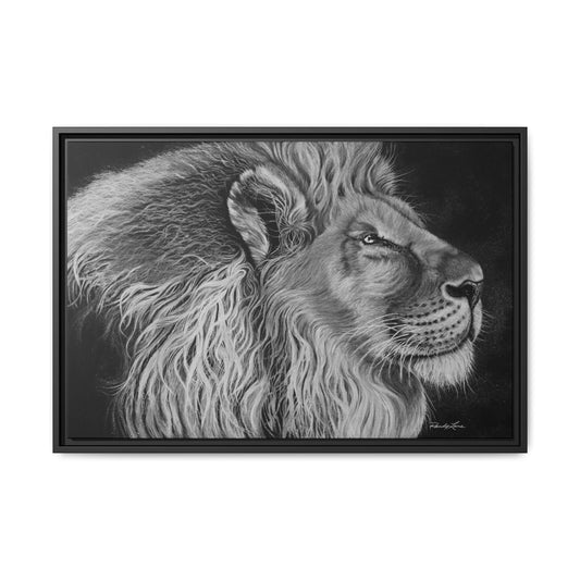 King of Cool, Majestic Lion Framed Canvas Art