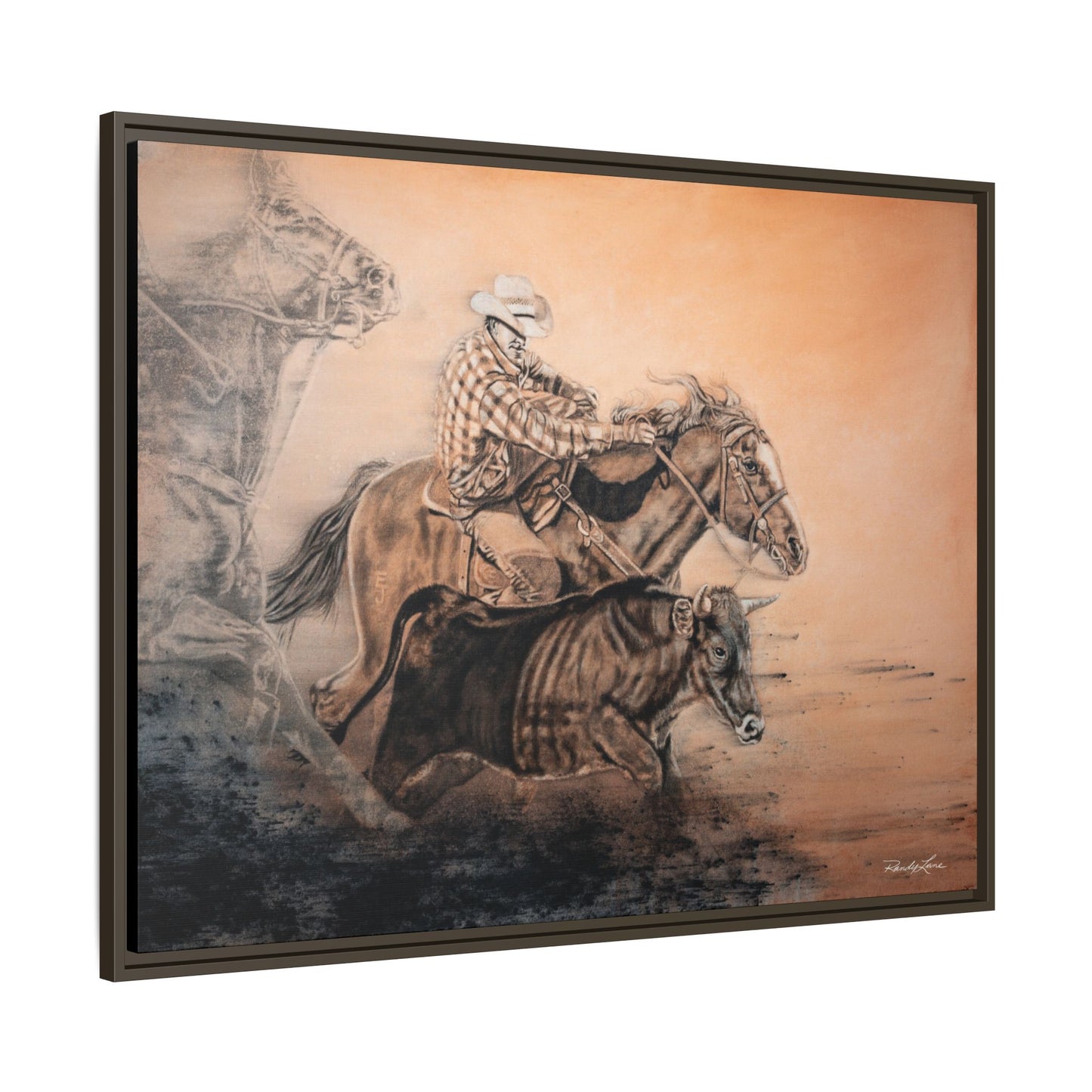 Get Some. Bulldogging Framed Stretched Matte Canvas Print