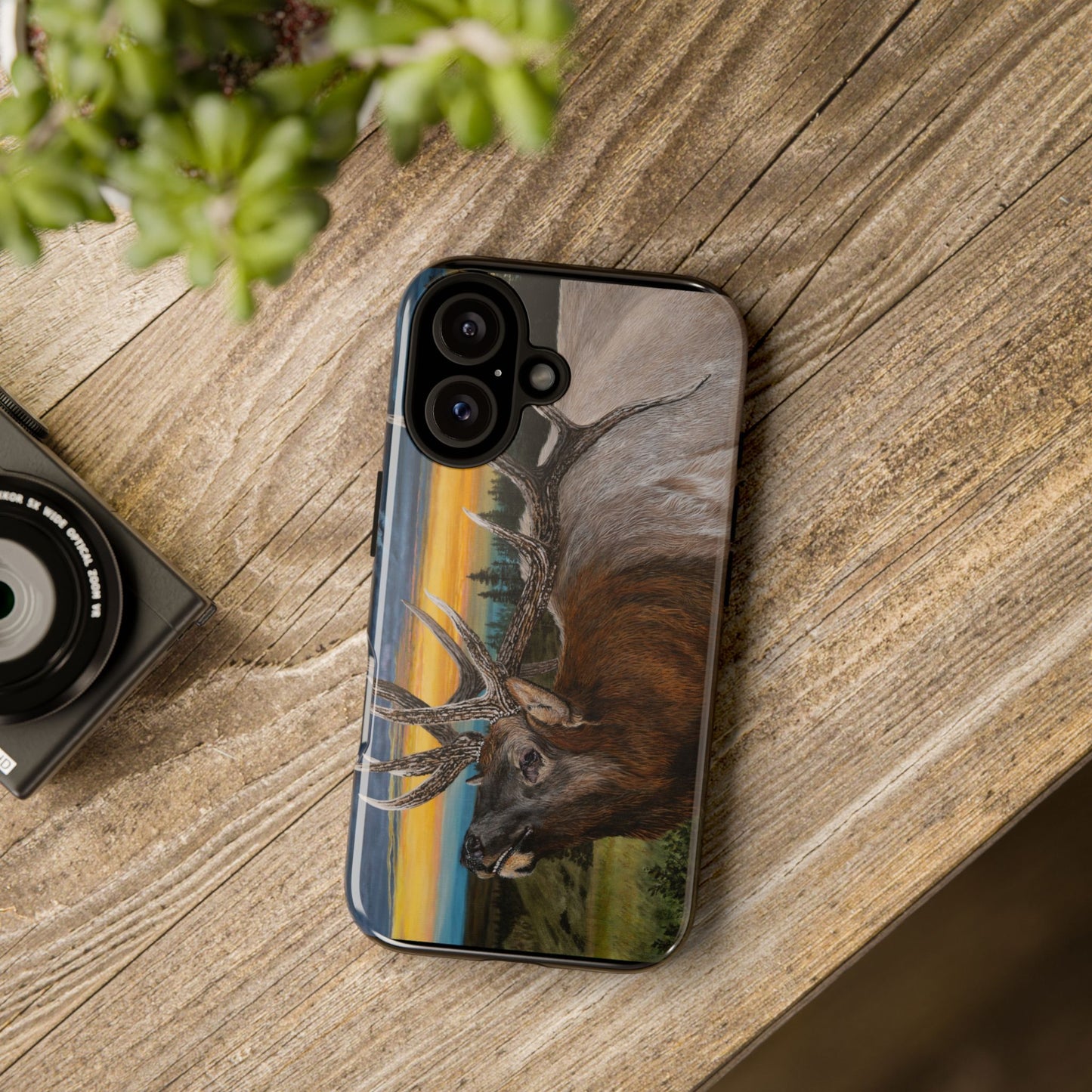 Sunset Serenade, Elk Phone Case