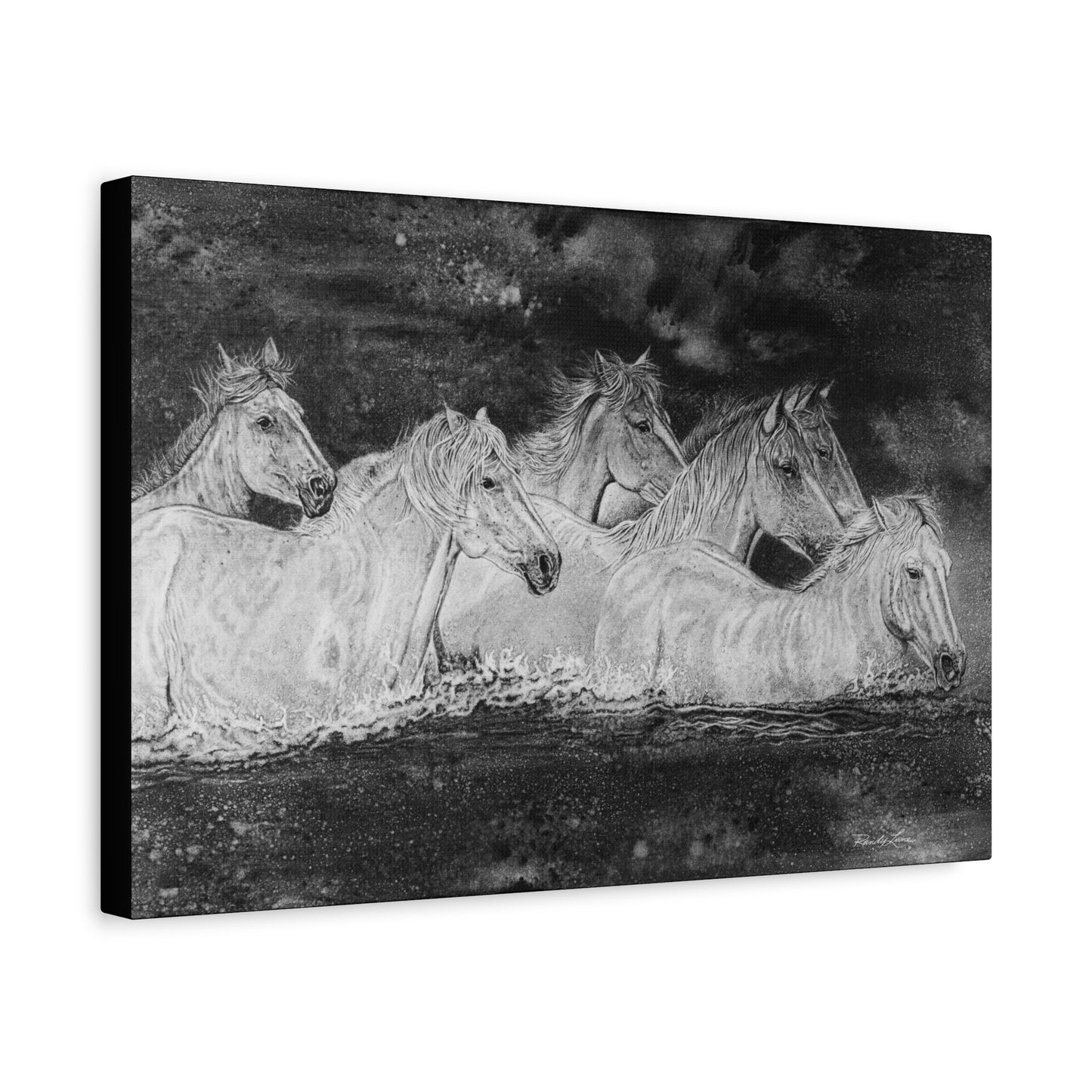 Night Swim, Horse Artwork Canvas Print
