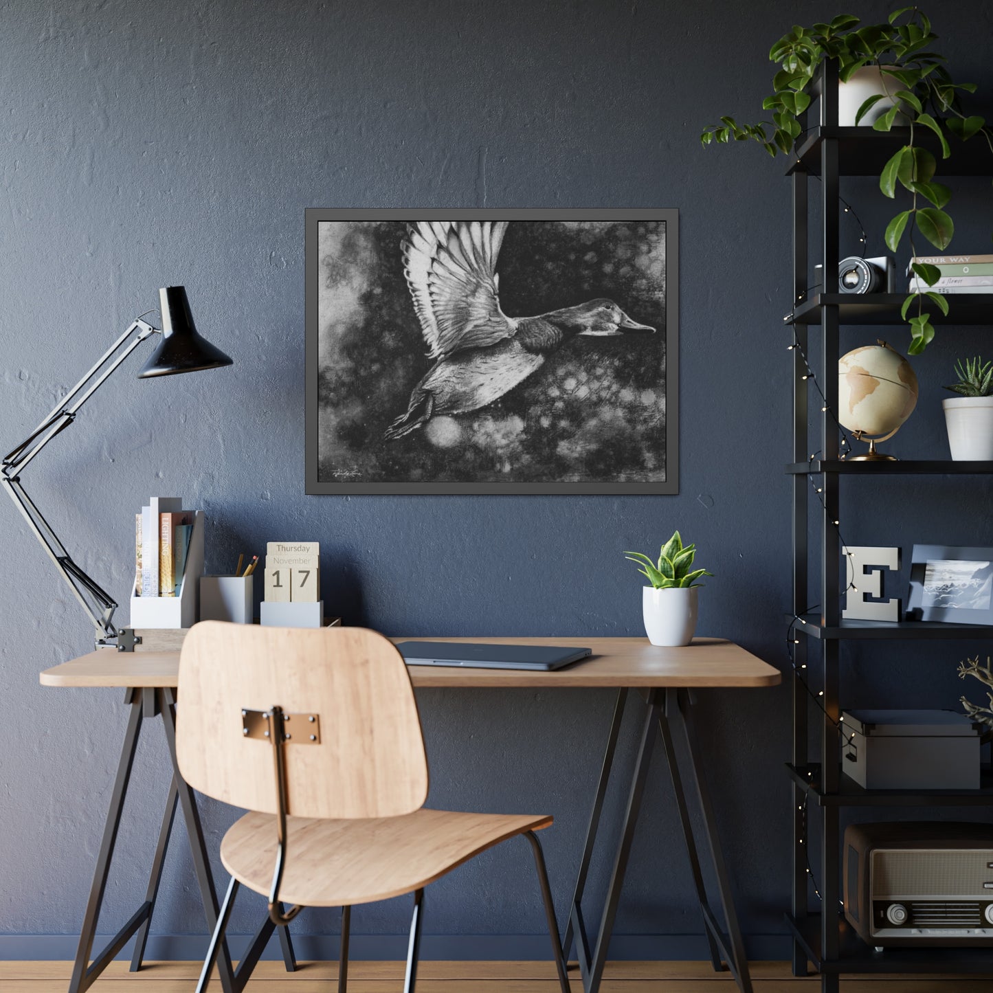 Flare, Framed Fine Art Print Duck in Flight