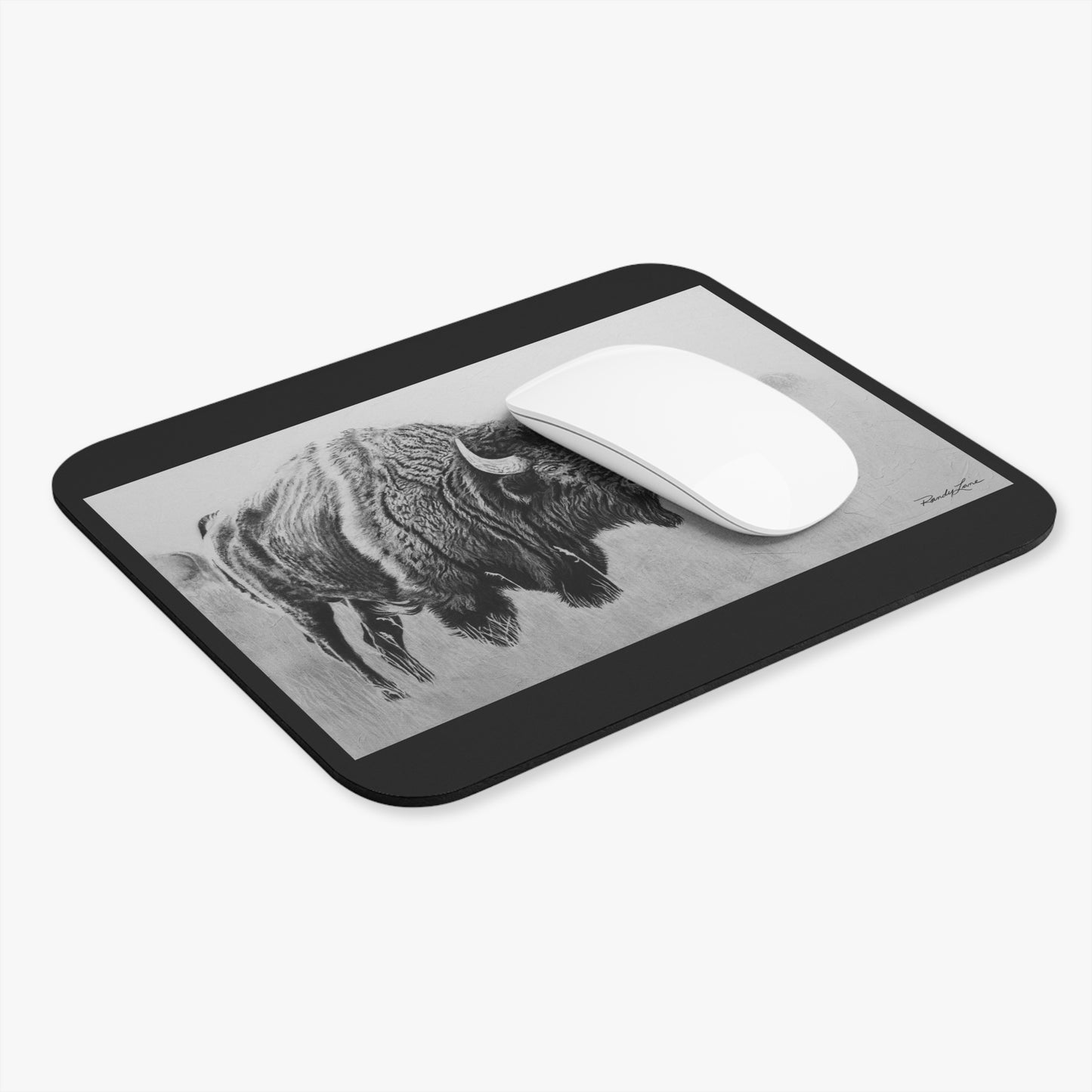 Prairie Bison, Bison Painting Mouse Pad — Rustic Wildlife Desk Mat