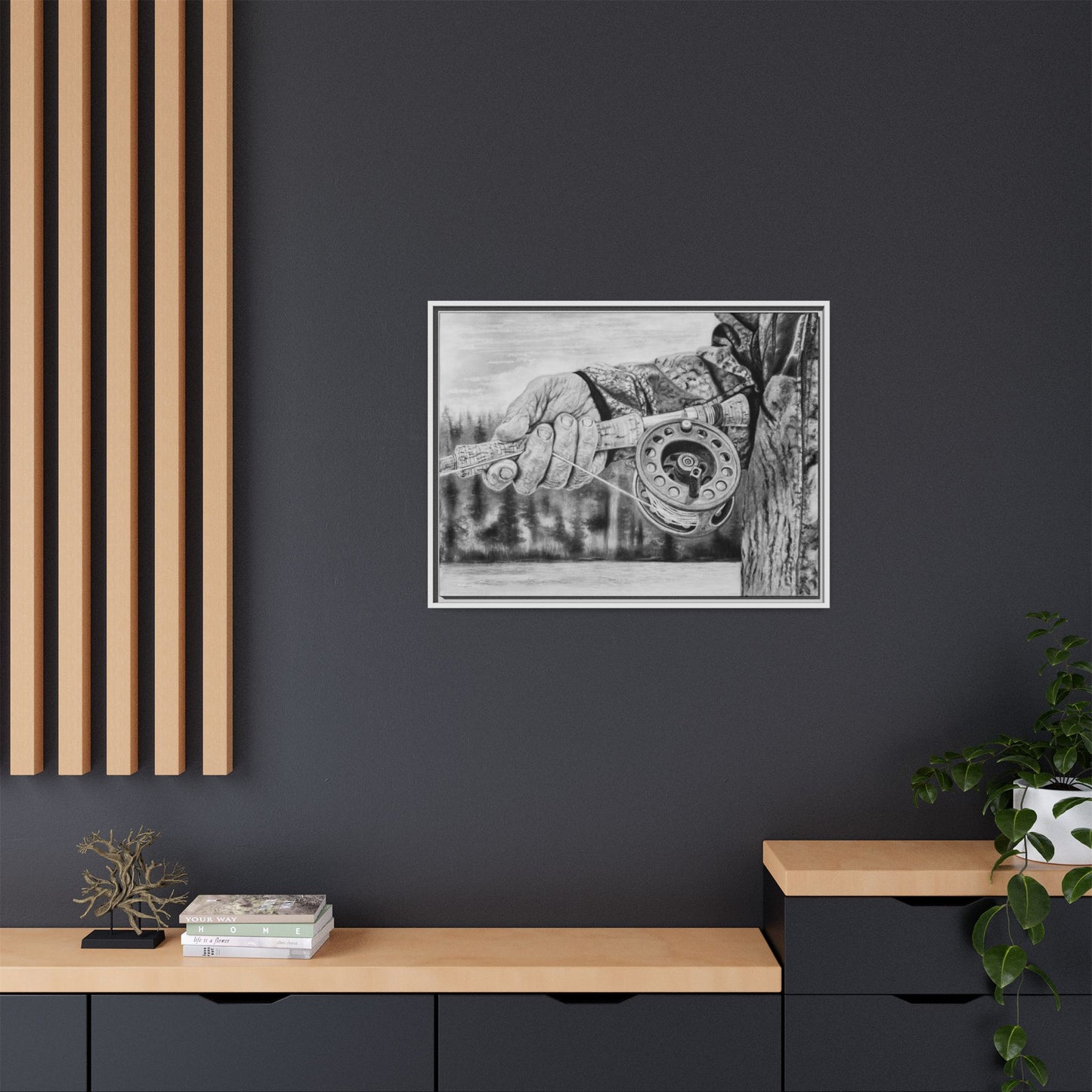 Therapy, Framed Canvas Fishing Fine Art Print