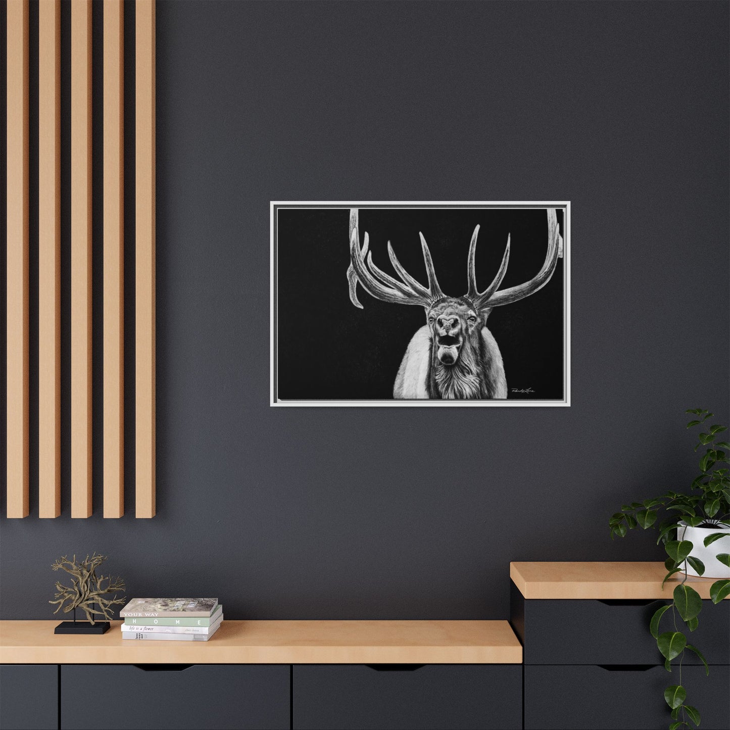 Heavy is the Crown, Elk Matte Canvas Print, Framed (Multi-color)