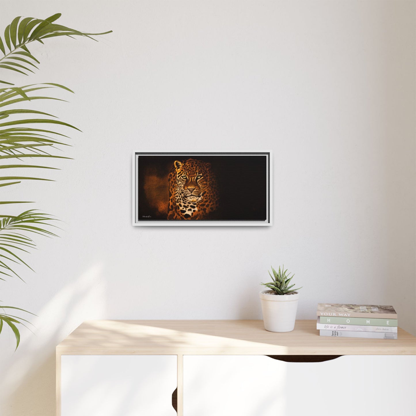Shadow Hunter, Leopard Framed Canvas Art