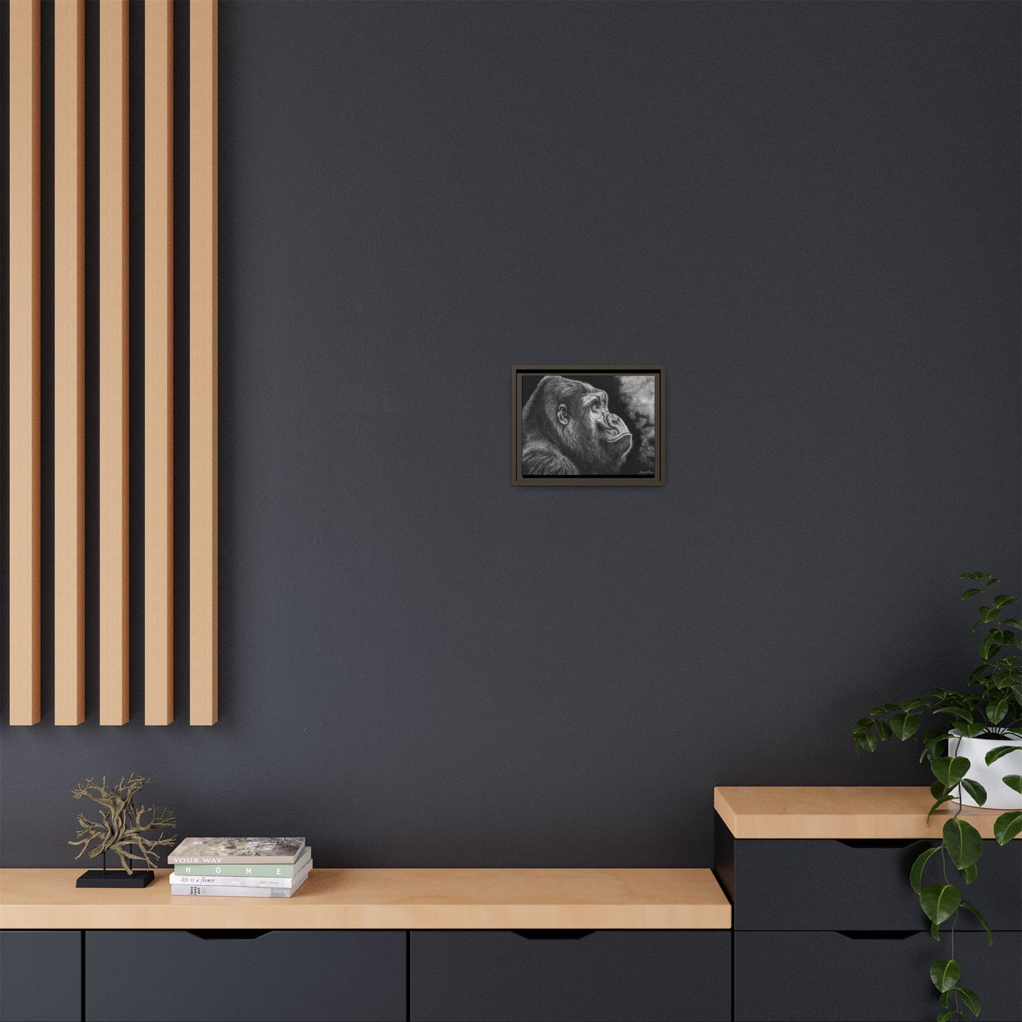 Gorilla, Framed Art Canvas Wall Decor