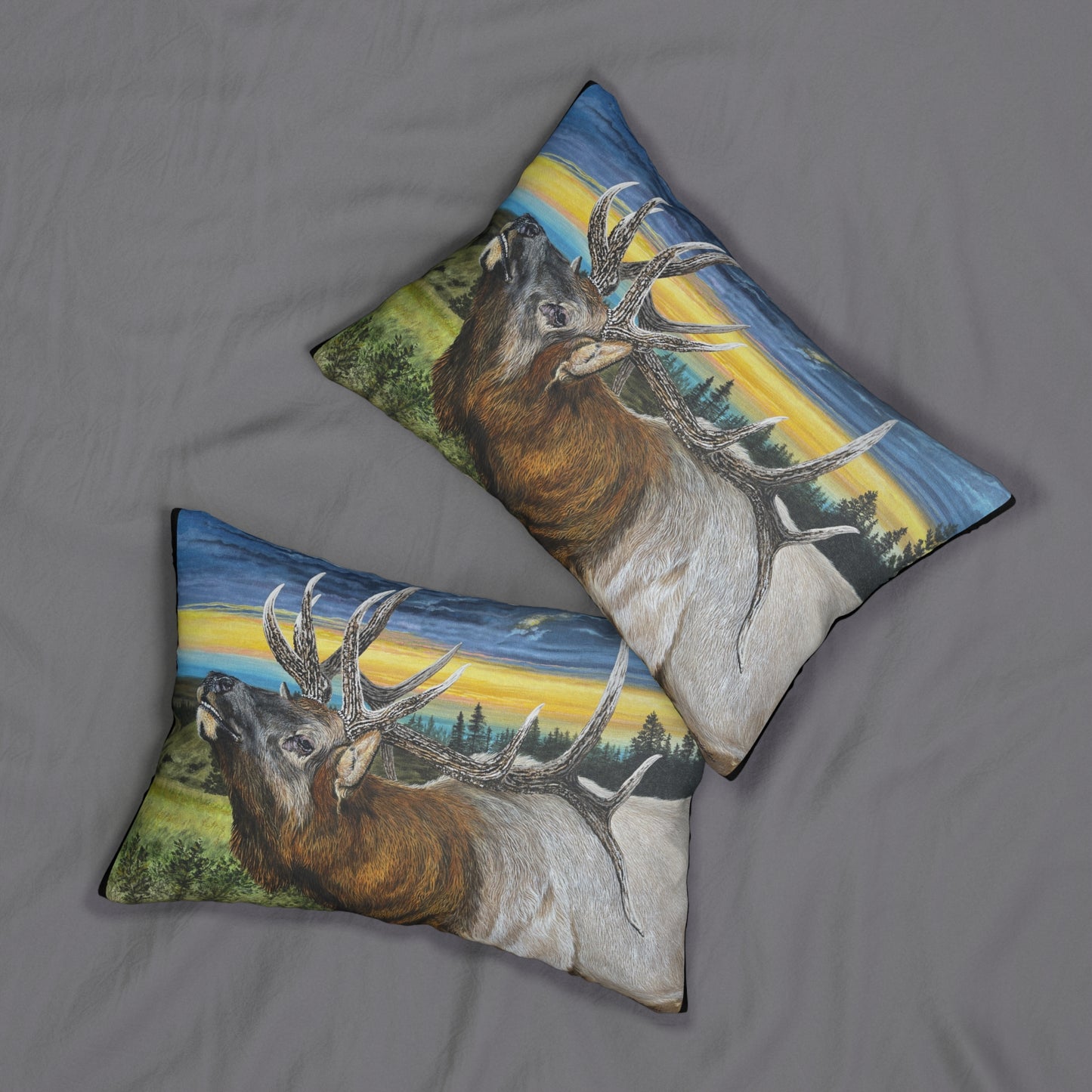 Sunset Serenade, Elk Lumbar Pillow