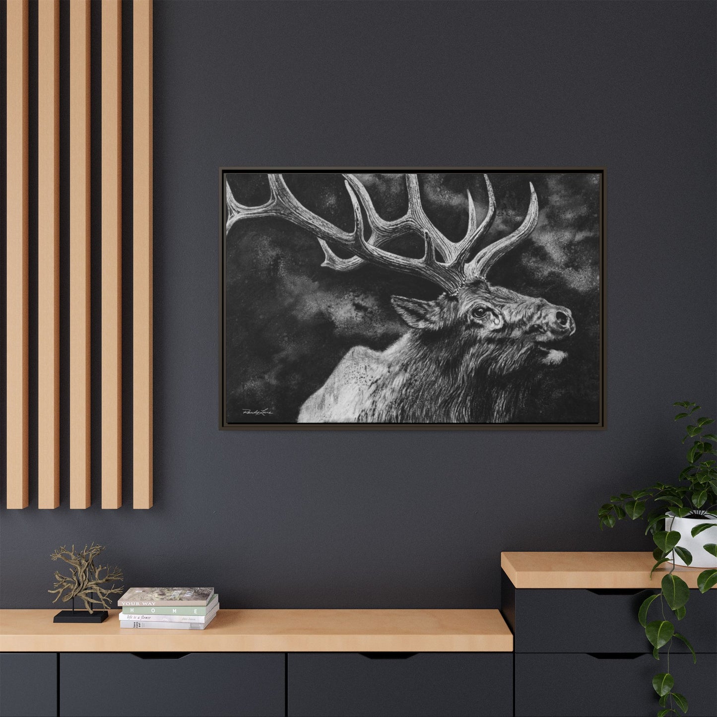 Gladiator, Framed Elk Wall Art,  Matte Canvas