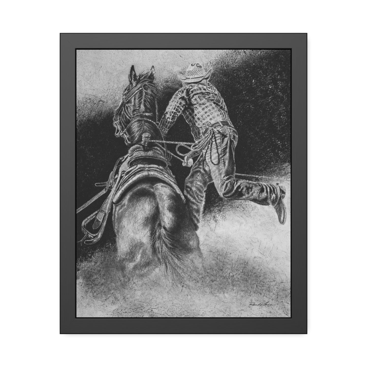 The Dismount. Steer Roper Framed Fine Art Print