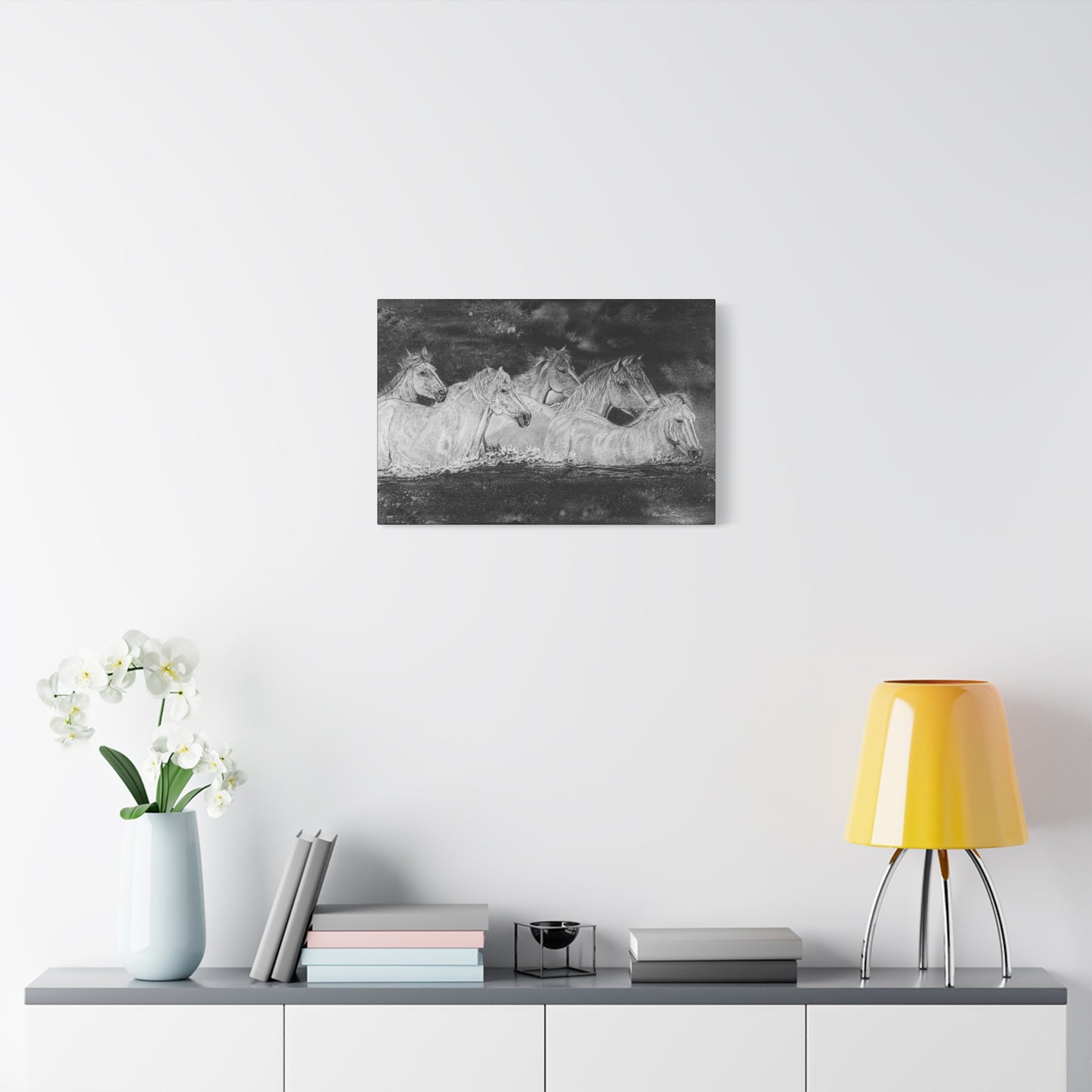 Night Swim, Horse Artwork Canvas Print