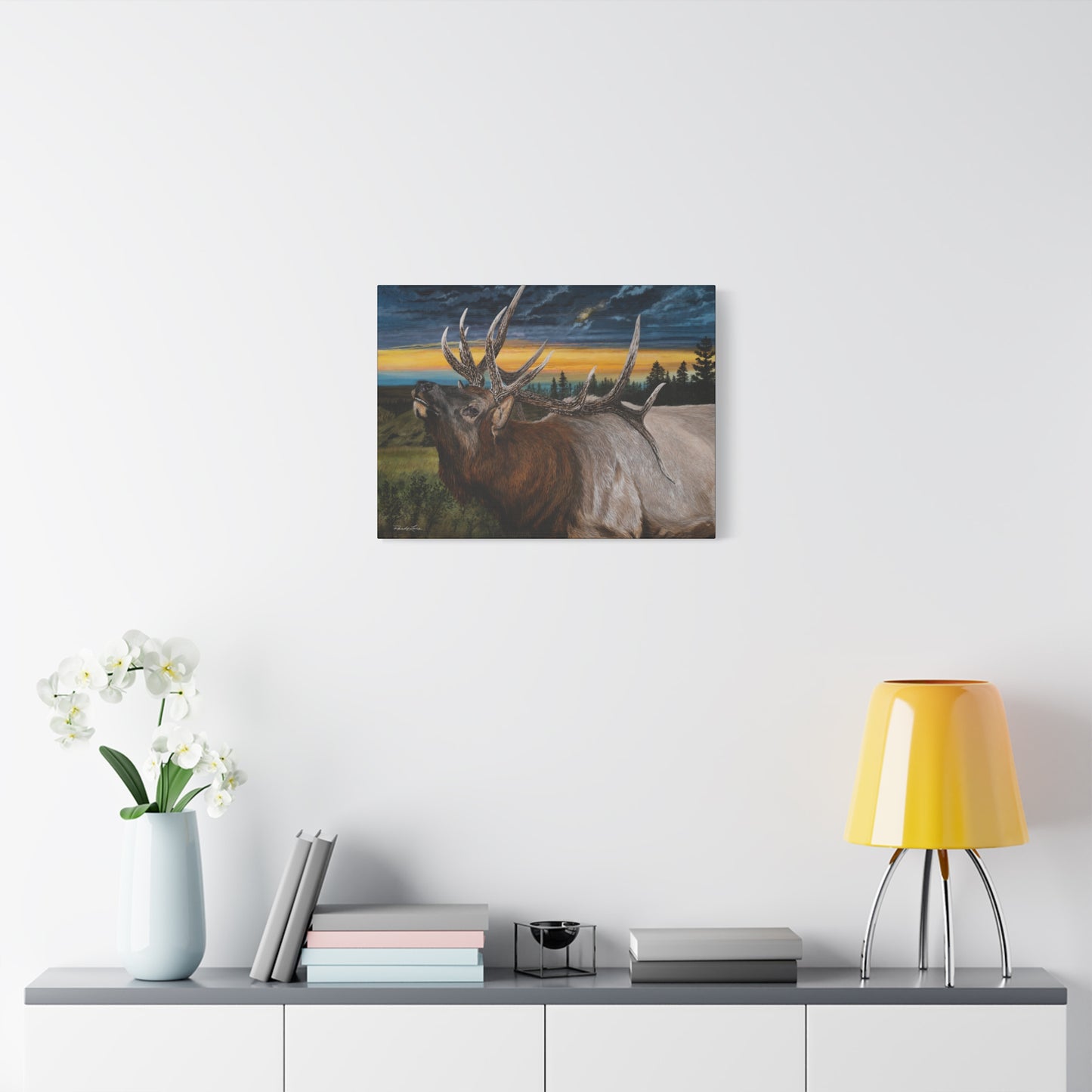 Sunset Serenade,  Elk Canvas Art Print