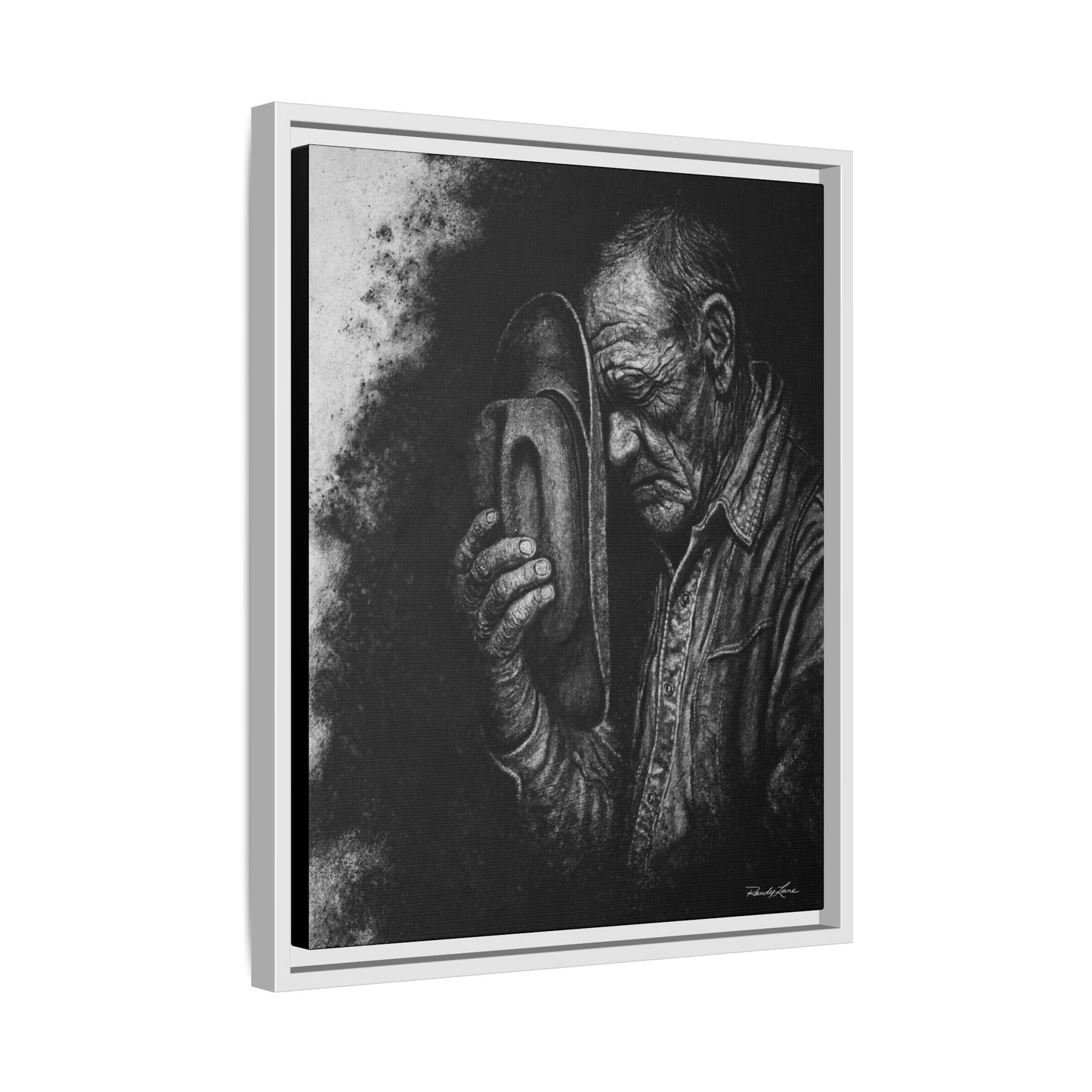 Cowboys Prayer.  Framed Stretched Matte Canvas Art Print