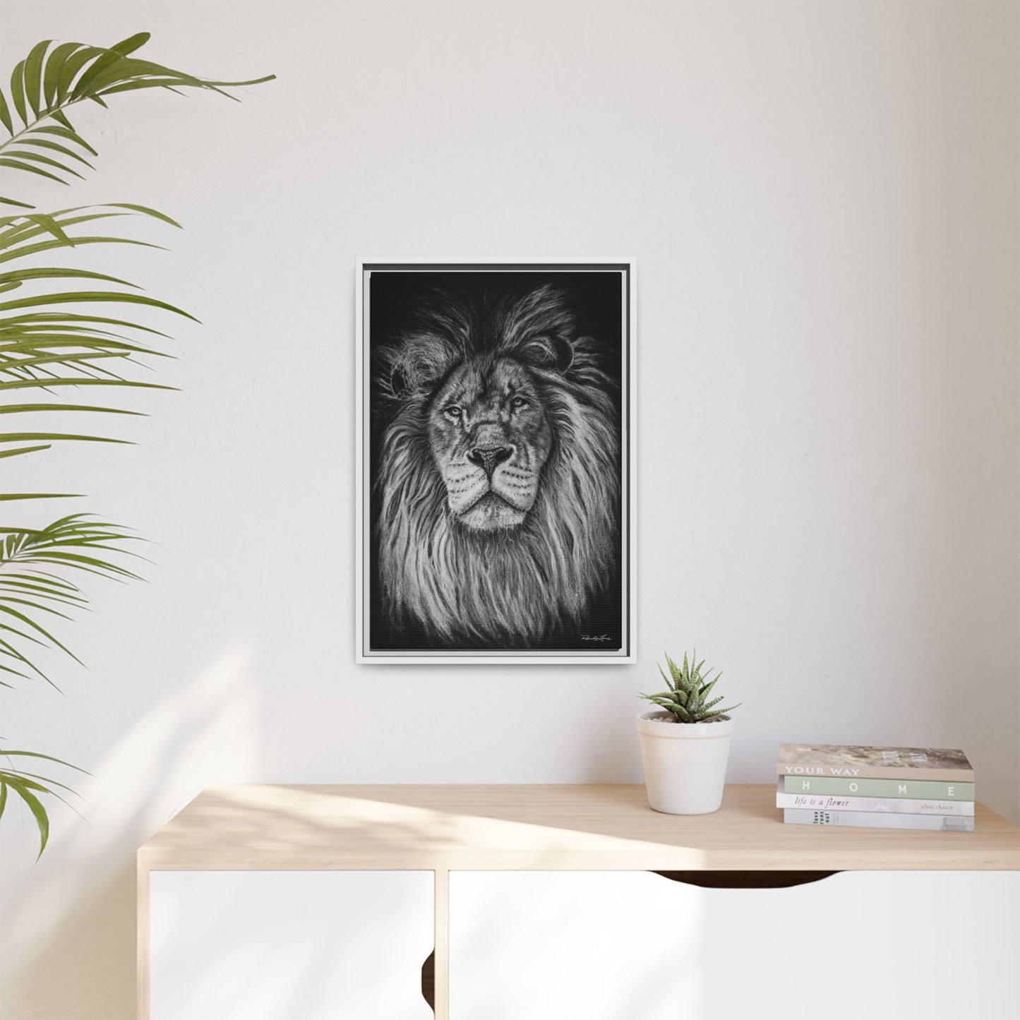 The Mane Event, Matte Canvas Lion Prints, Framed (Multi-color)