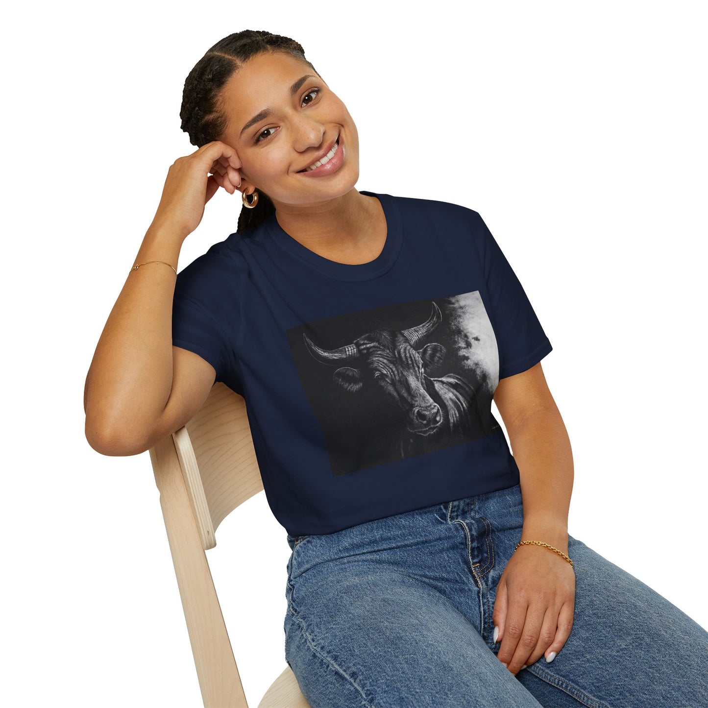 Stonebreaker. Bucking Bull Graphic Unisex Softstyle T-Shirt