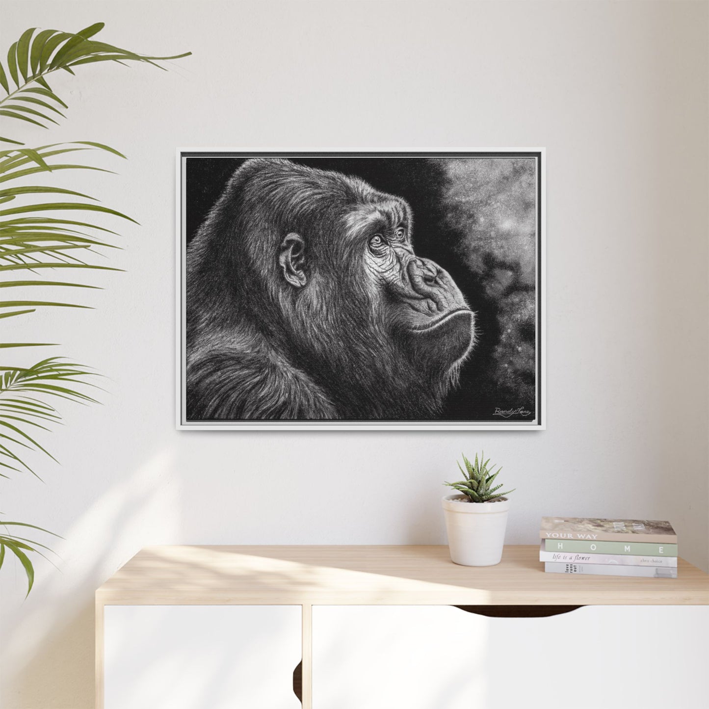 Gorilla, Framed Art Canvas Wall Decor