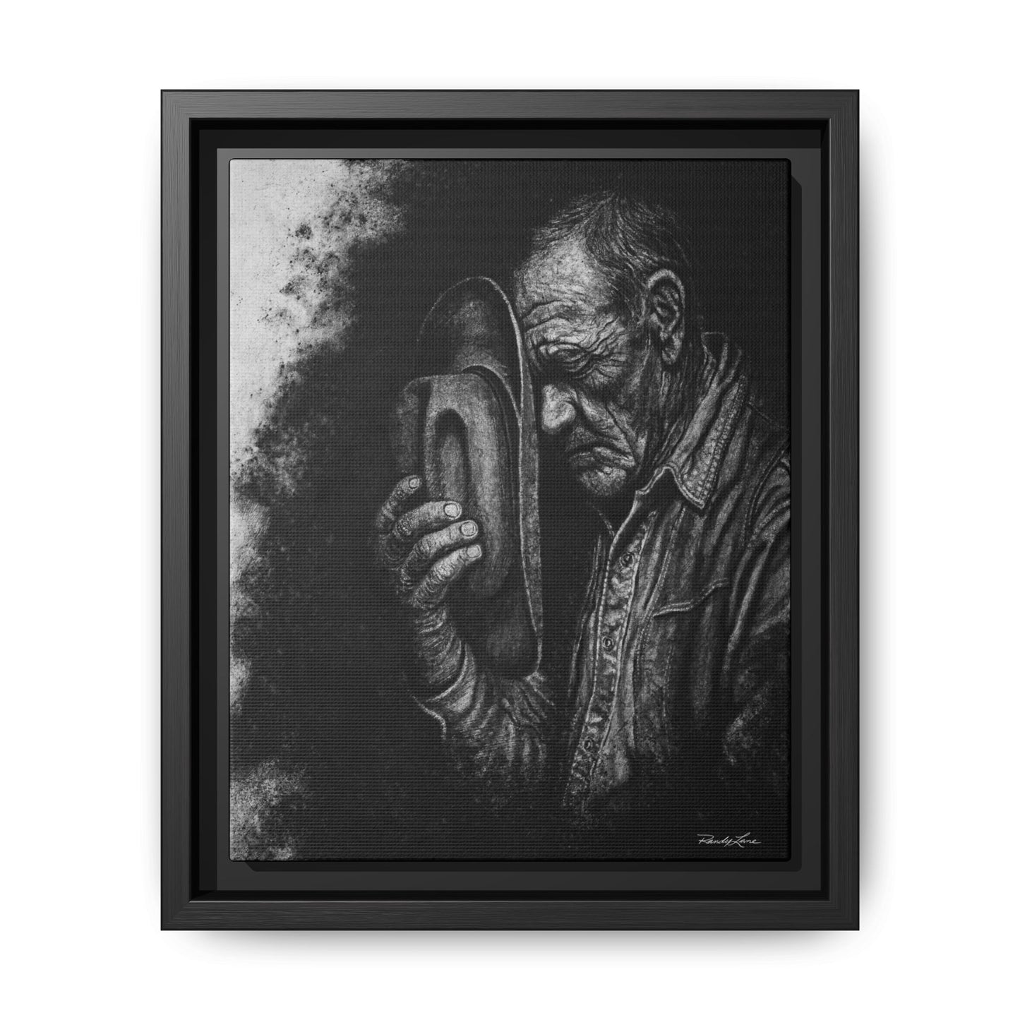 Cowboys Prayer.  Framed Stretched Matte Canvas Art Print