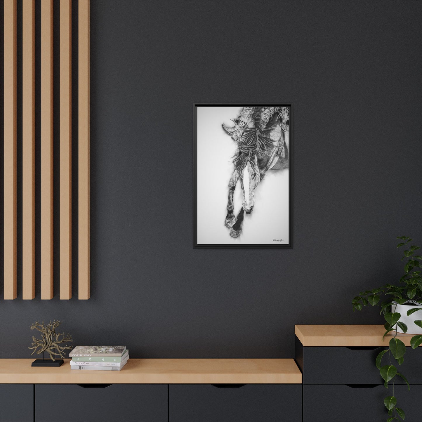 Crazy 8. Framed Stretched Matte Canvas Rodeo Art Print