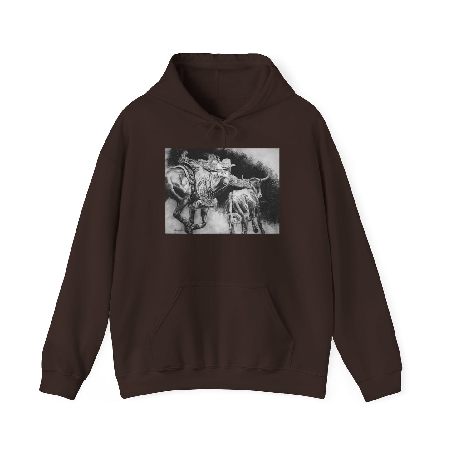 Contact. Cowboy Bulldogger Rodeo Art Unisex Heavy Blend Hoodie