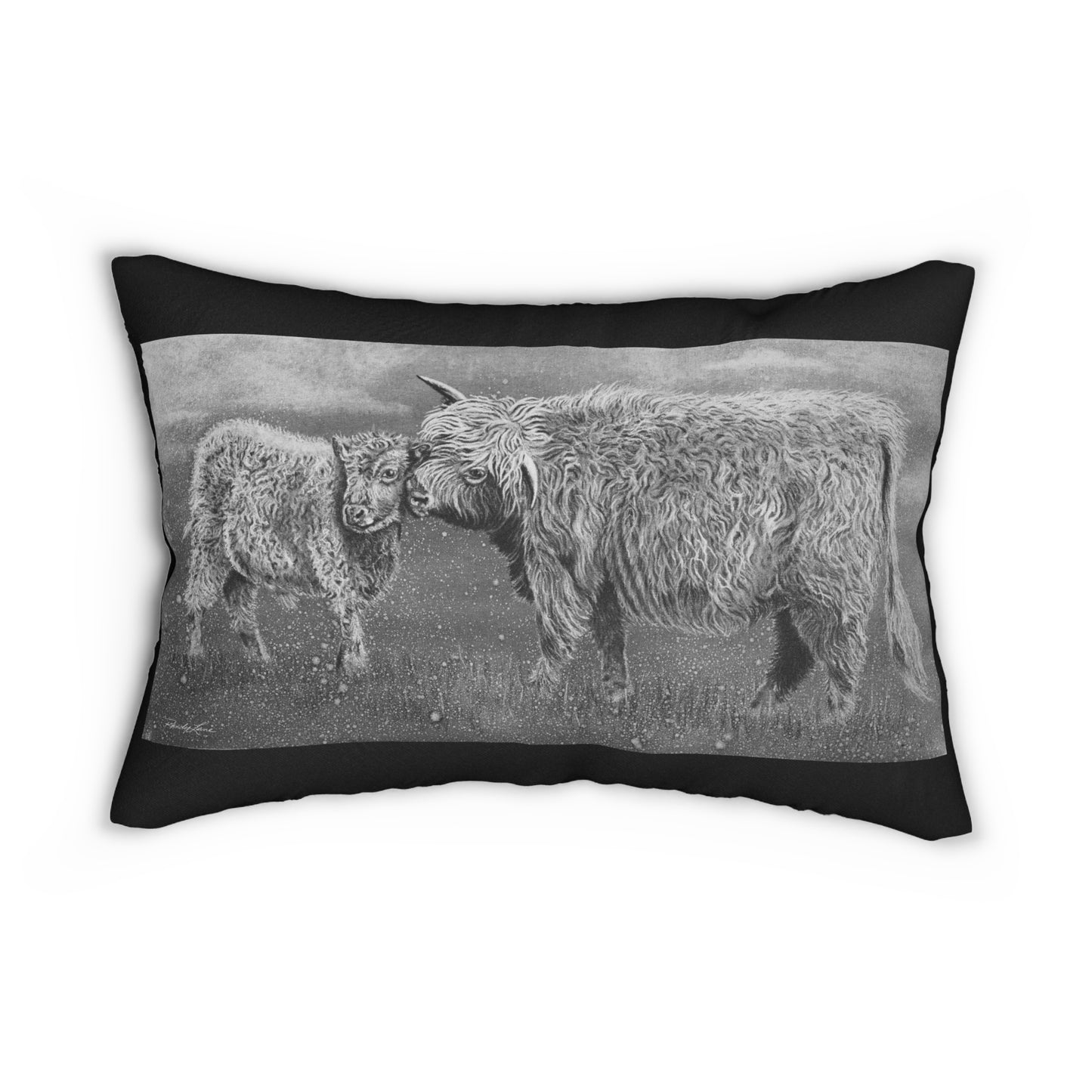 Highland Love, Highland Cattle Lumbar Pillow
