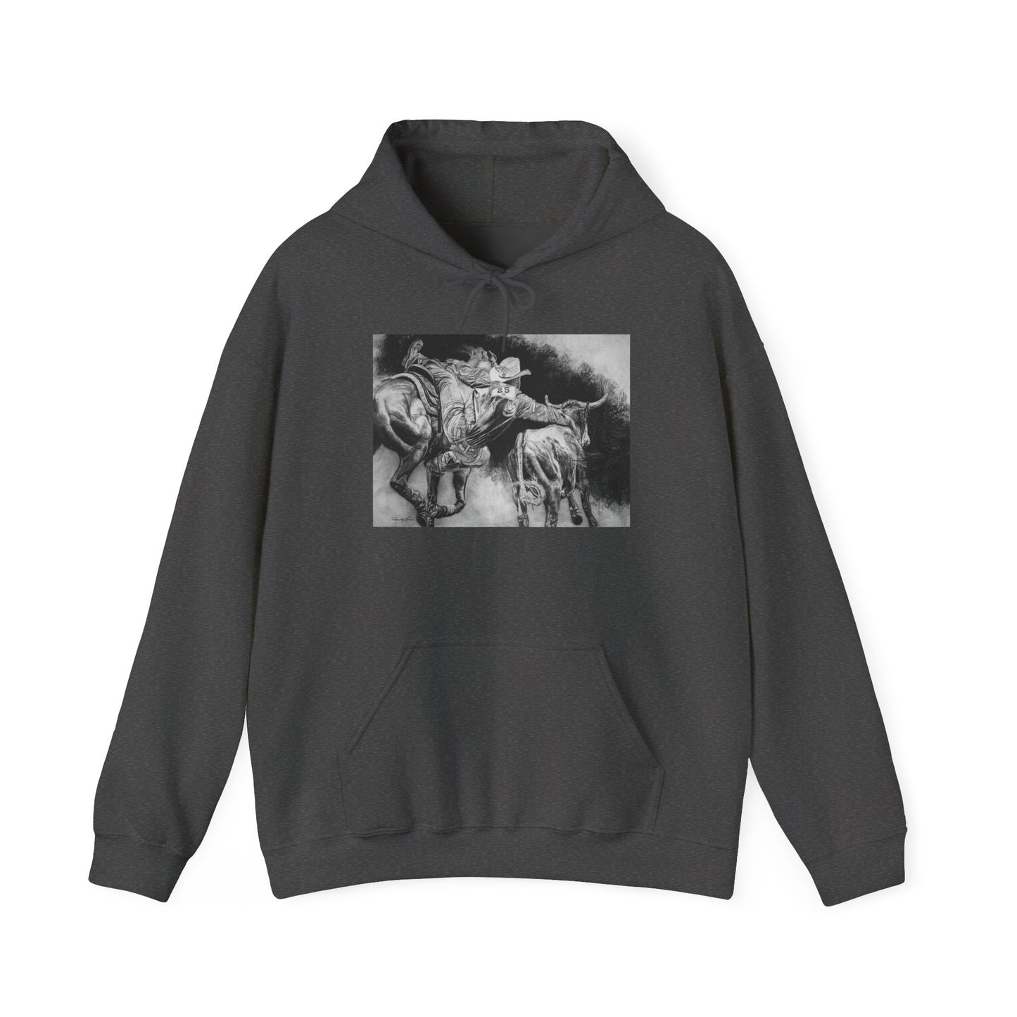 Contact. Cowboy Bulldogger Rodeo Art Unisex Heavy Blend Hoodie