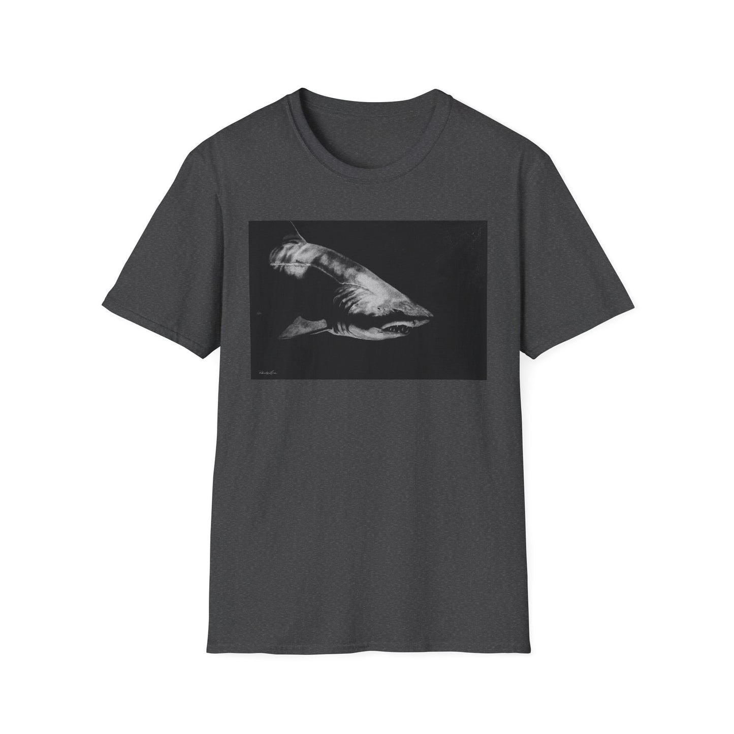 Below, Shark theme Unisex Soft T-Shirt