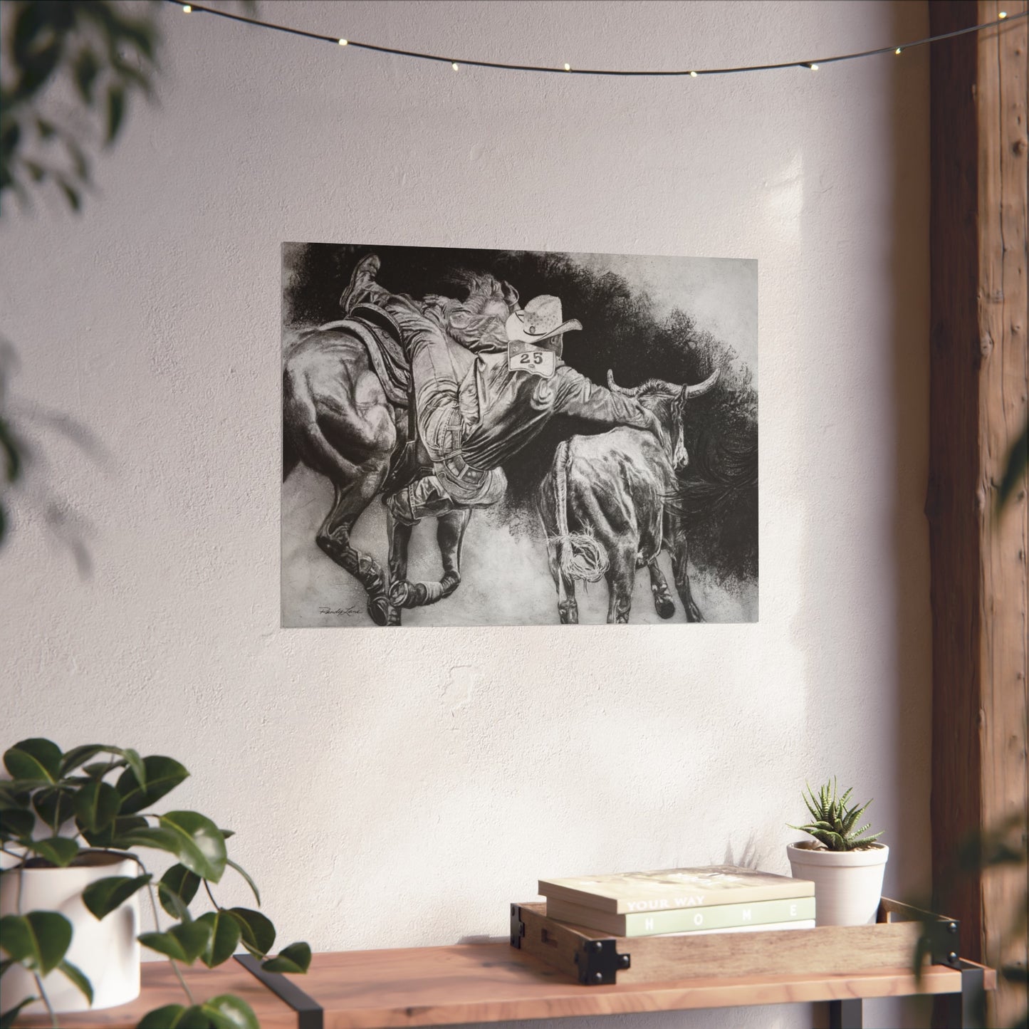 Contact. Cowboy Bulldogger Rodeo Fine Art Print