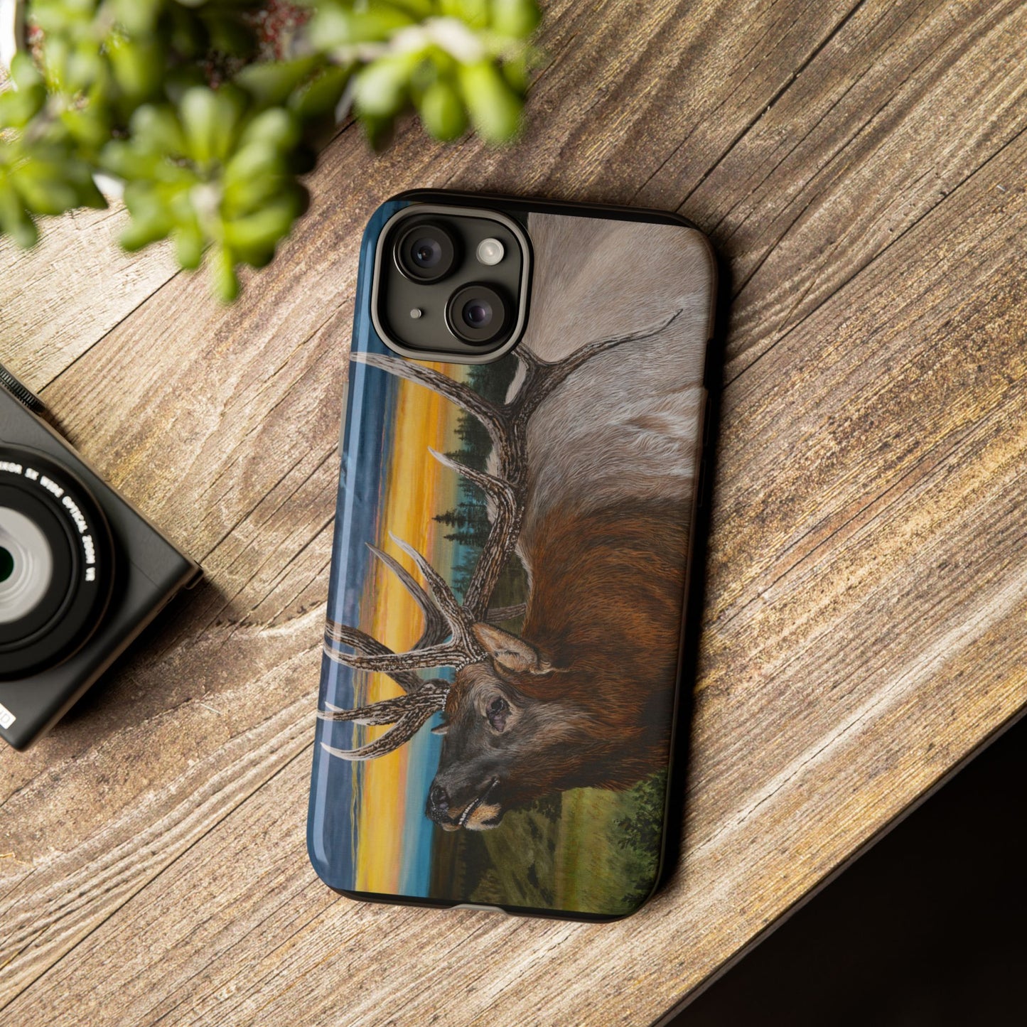 Sunset Serenade, Elk Phone Case