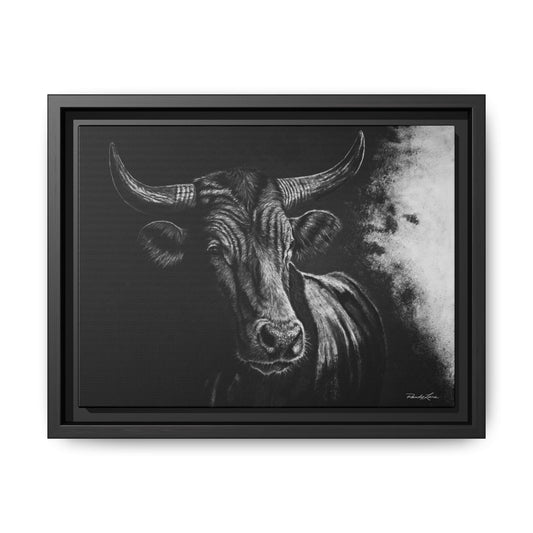 Stonebreaker. Bucking Bull Framed Stretch Matte Canvas Print