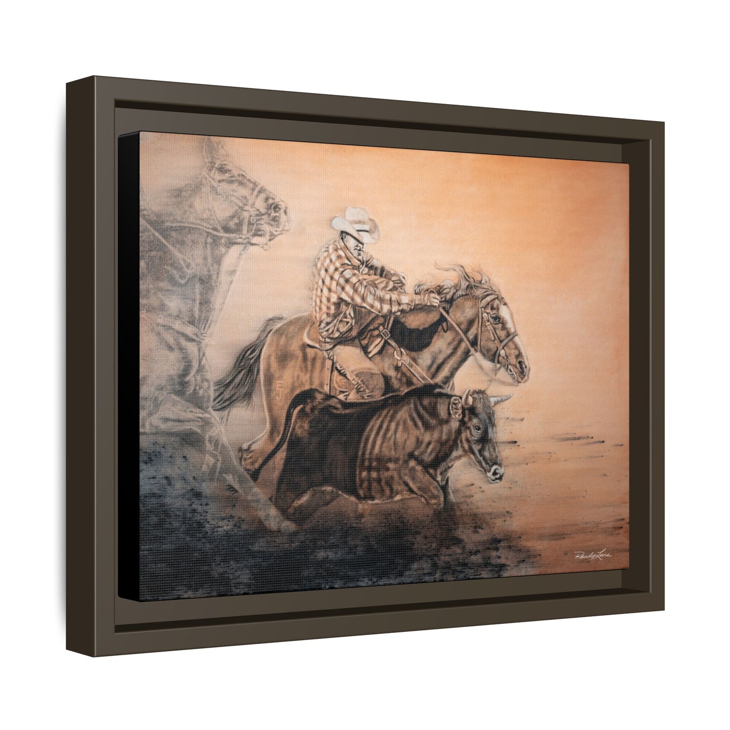Get Some. Bulldogging Framed Stretched Matte Canvas Print