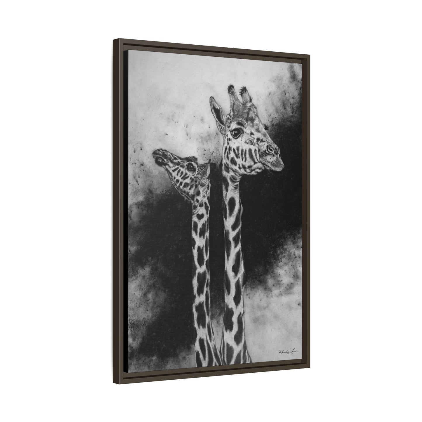 Grace in the Grasslands, Giraffe, Framed Matte Canvas Wall Decor