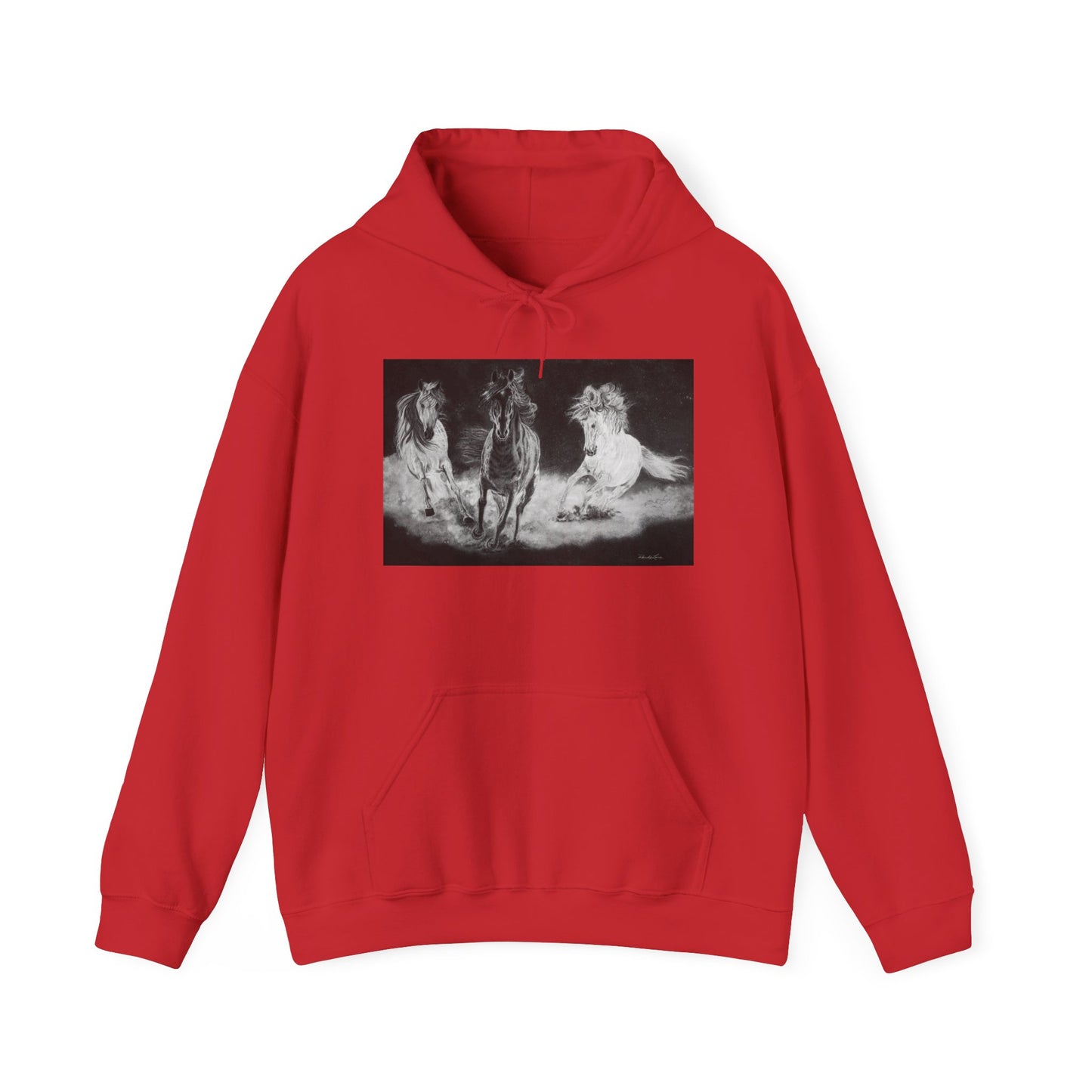 Midnight Run. Horse Cozy Unisex Hooded Pullover