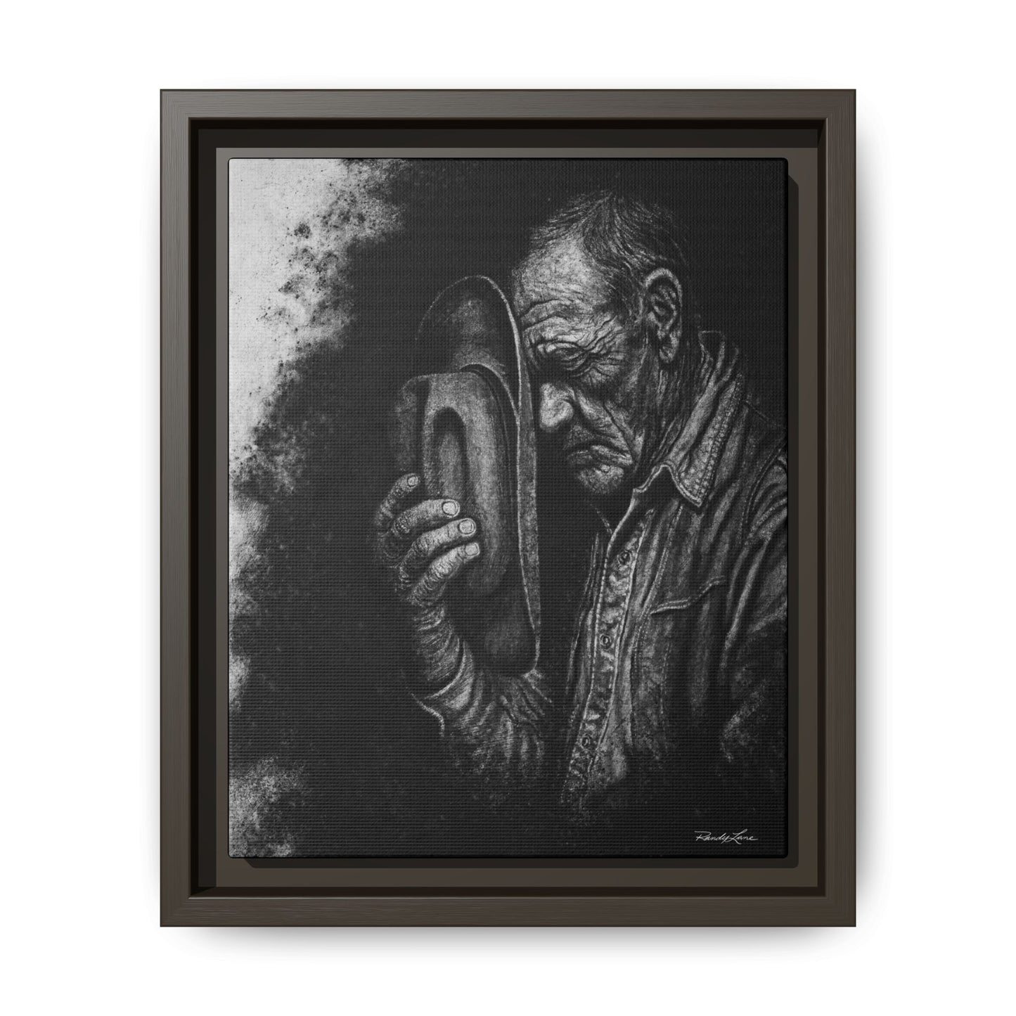 Cowboys Prayer.  Framed Stretched Matte Canvas Art Print