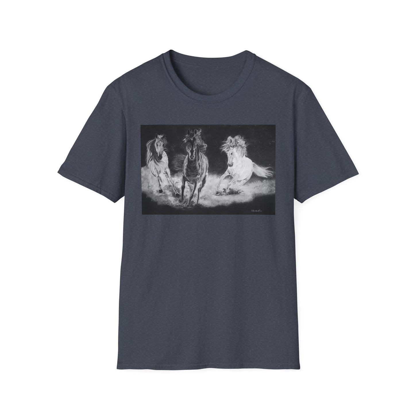 Midnight Run. Horse Graphic Unisex T-Shirt, Soft Cotton Shirt