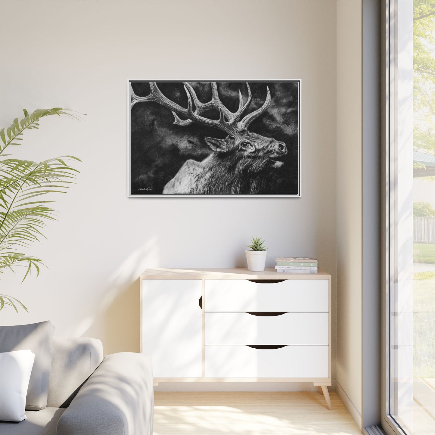 Gladiator, Framed Elk Wall Art,  Matte Canvas
