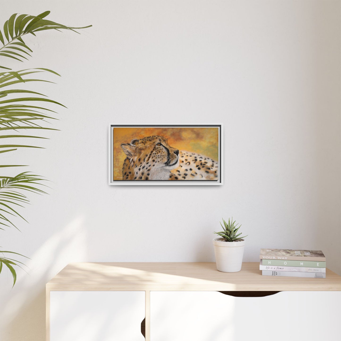 Cheetah Chill, Framed Cheetah Canvas Art