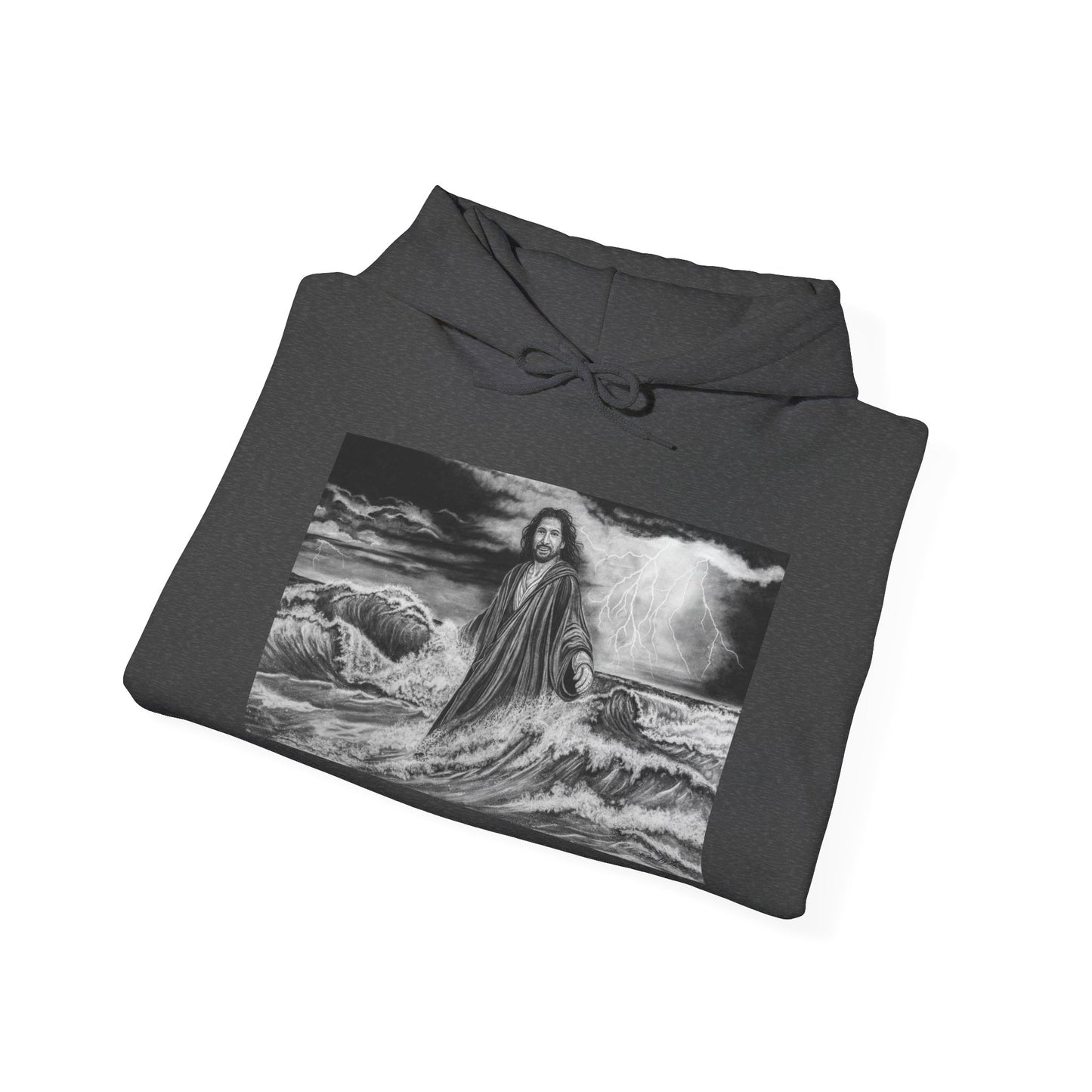 View from the Boat, Jesus Walking on Water Painting Hoodie Sweatshirt
